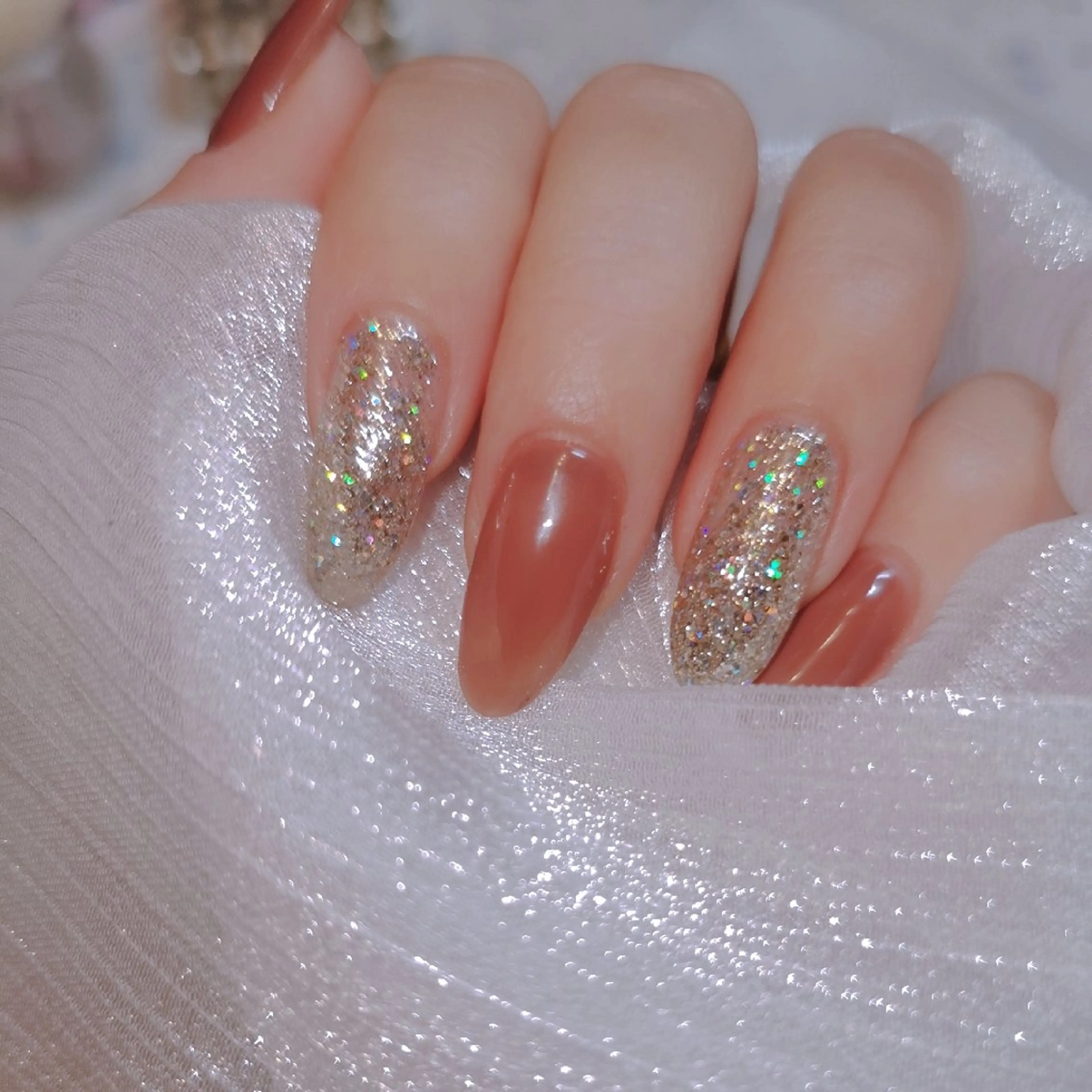 ネイル ハンドネイル ネイリストゆか💅 長さだし、深爪矯正のネイルデザイン