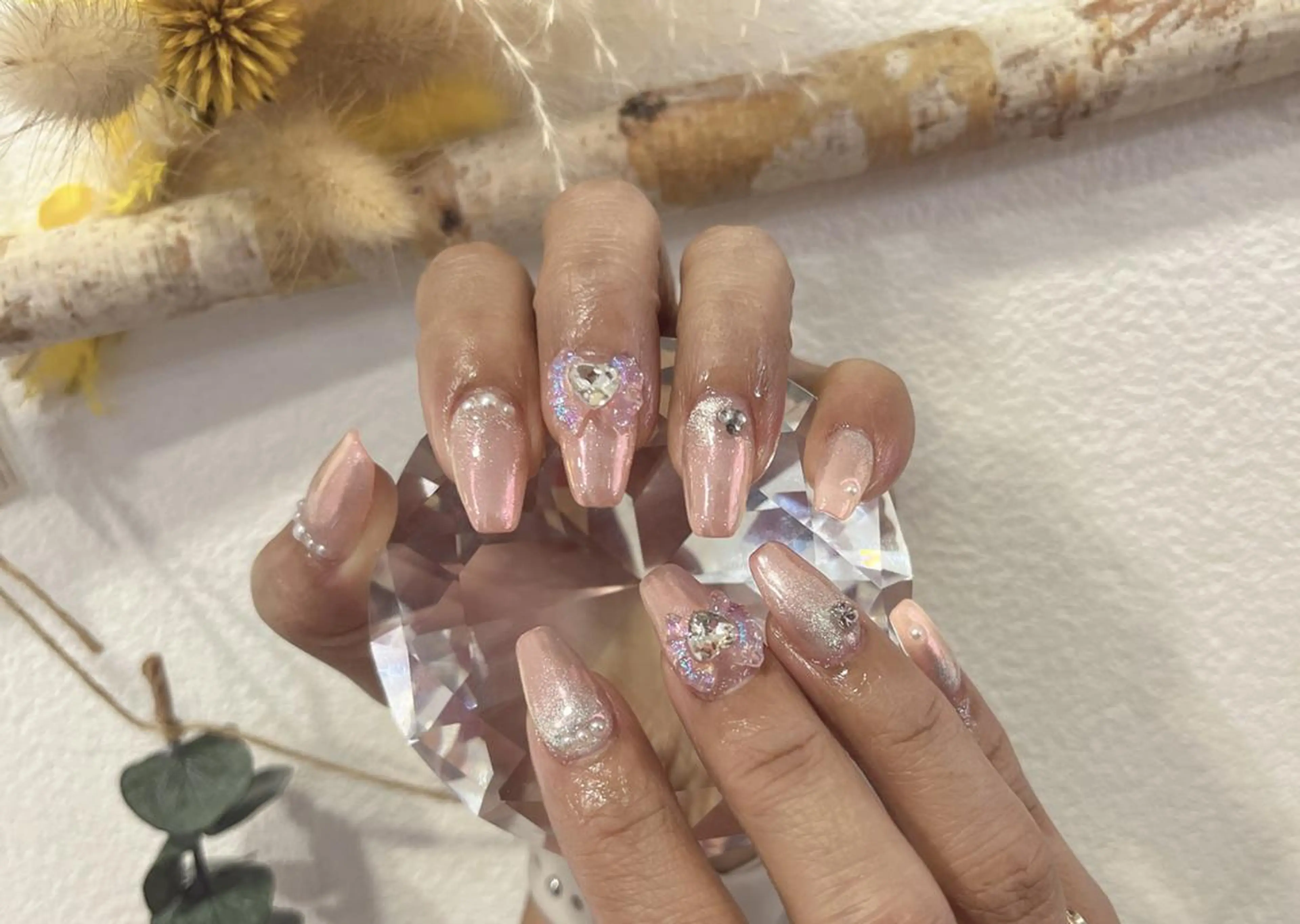 ネイル ブラウン 長さ出し フットネイル ジェルネイル マグネットネイル AB マツエクネイルサロンのネイルデザイン