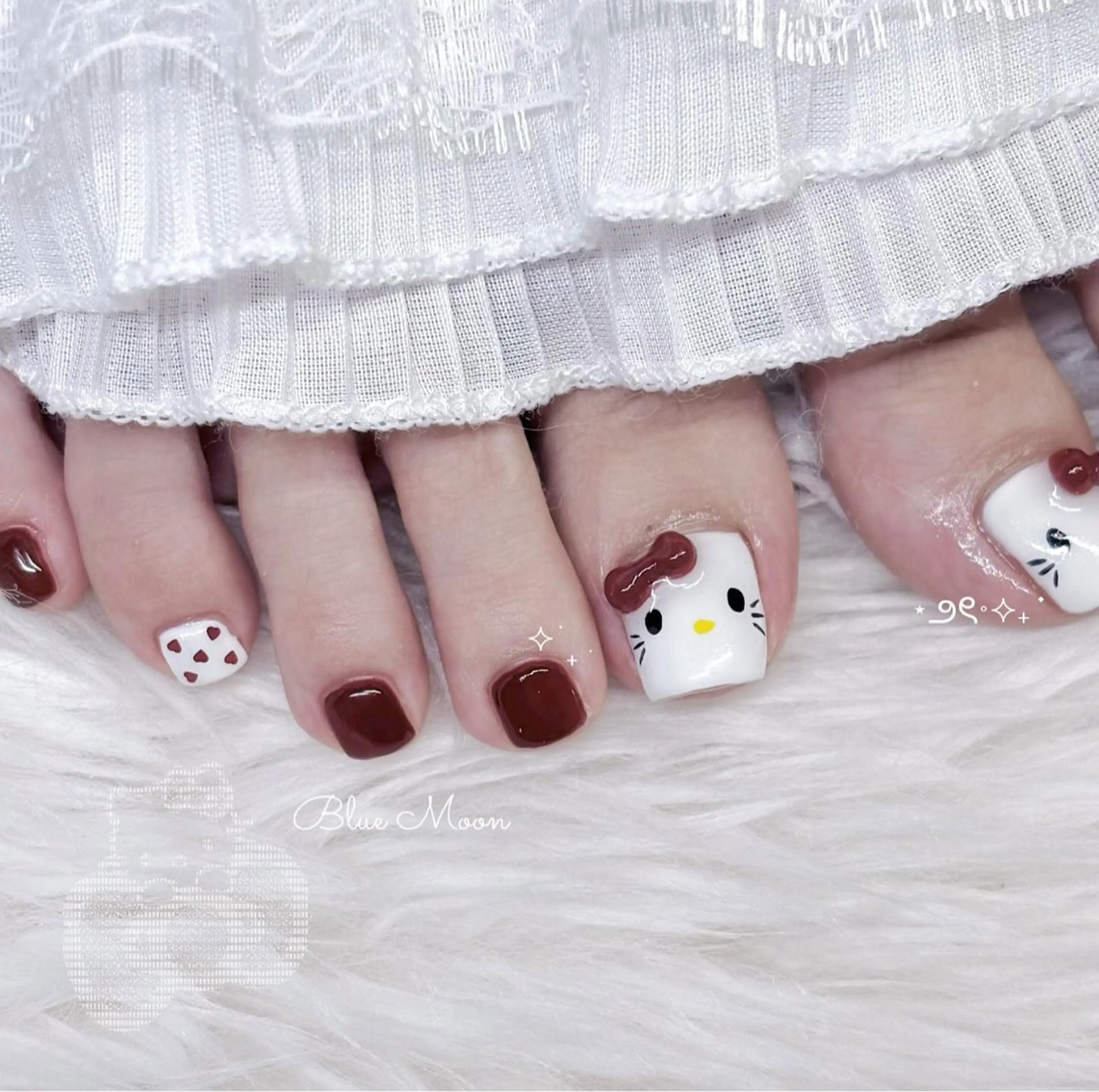 ネイル リボン ハンドネイル フットネイル ハンドケア nail salon Blue Moonのネイルデザイン