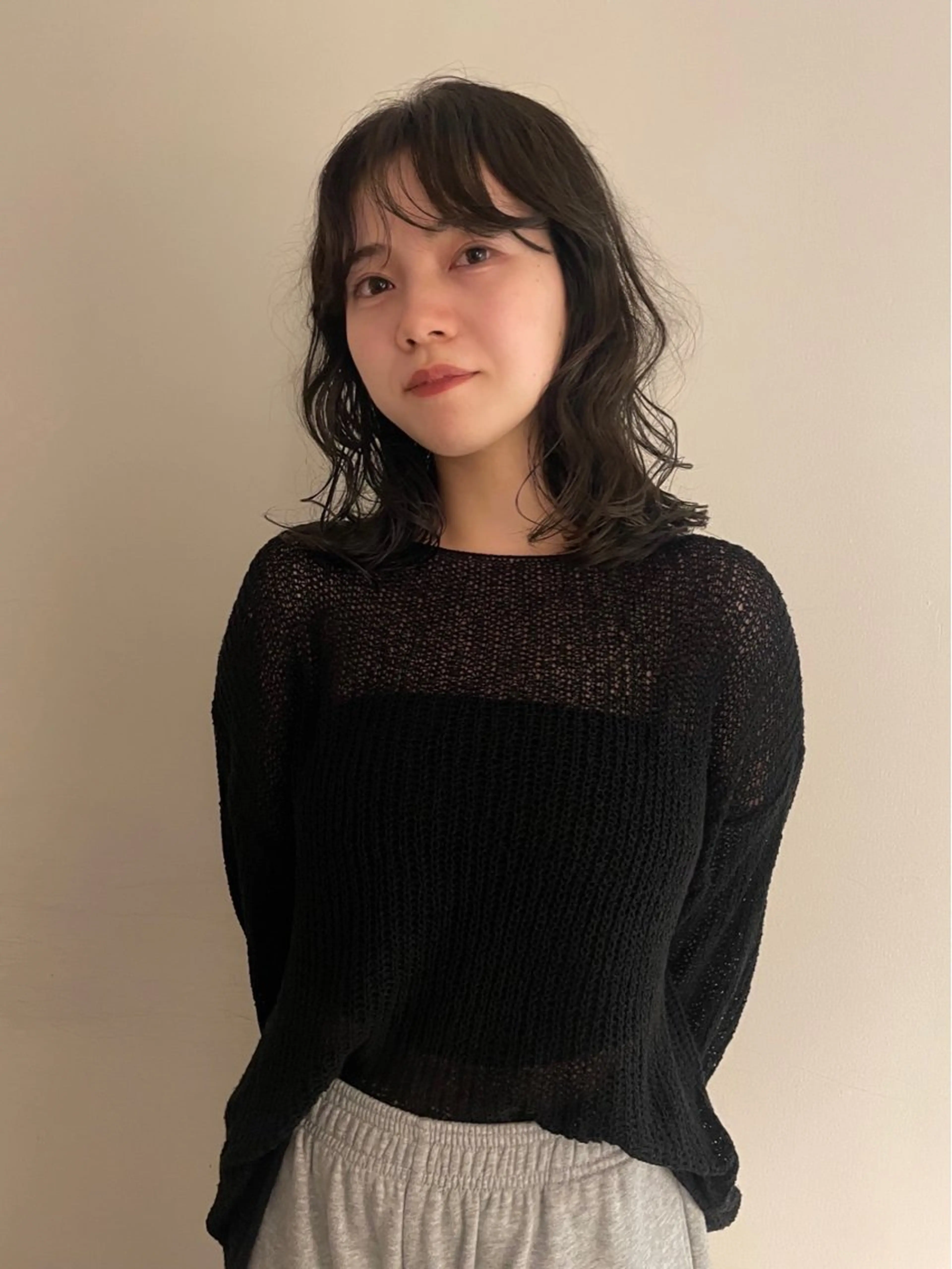 ミディアム カラー パーマ 透明感カラー cut期間限定¥0 ／表参道／REMIのヘアスタイル