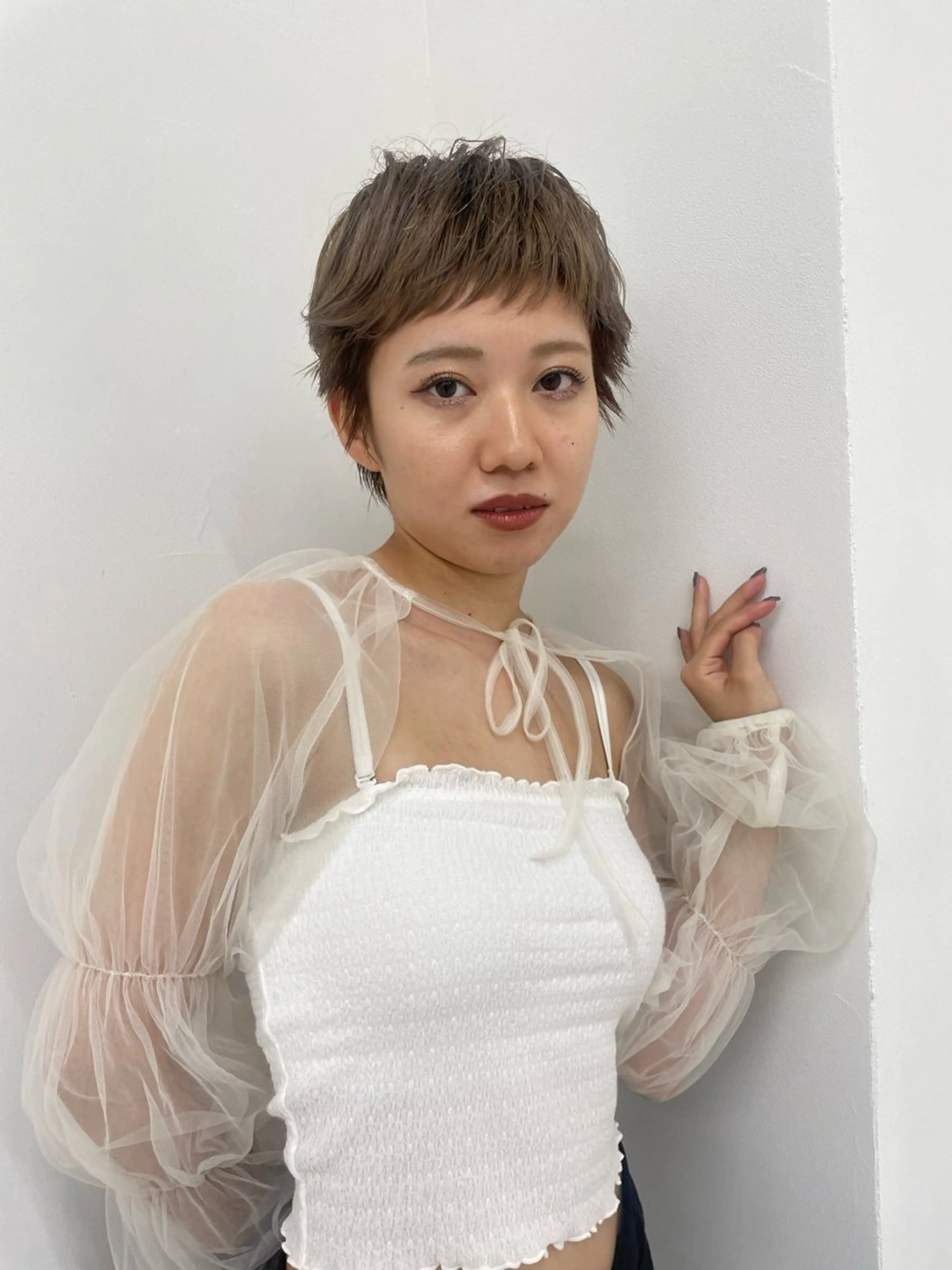 ショート カラー カット ヘアカラー トリートメント ひなた 艶カラー/渋谷のヘアスタイル