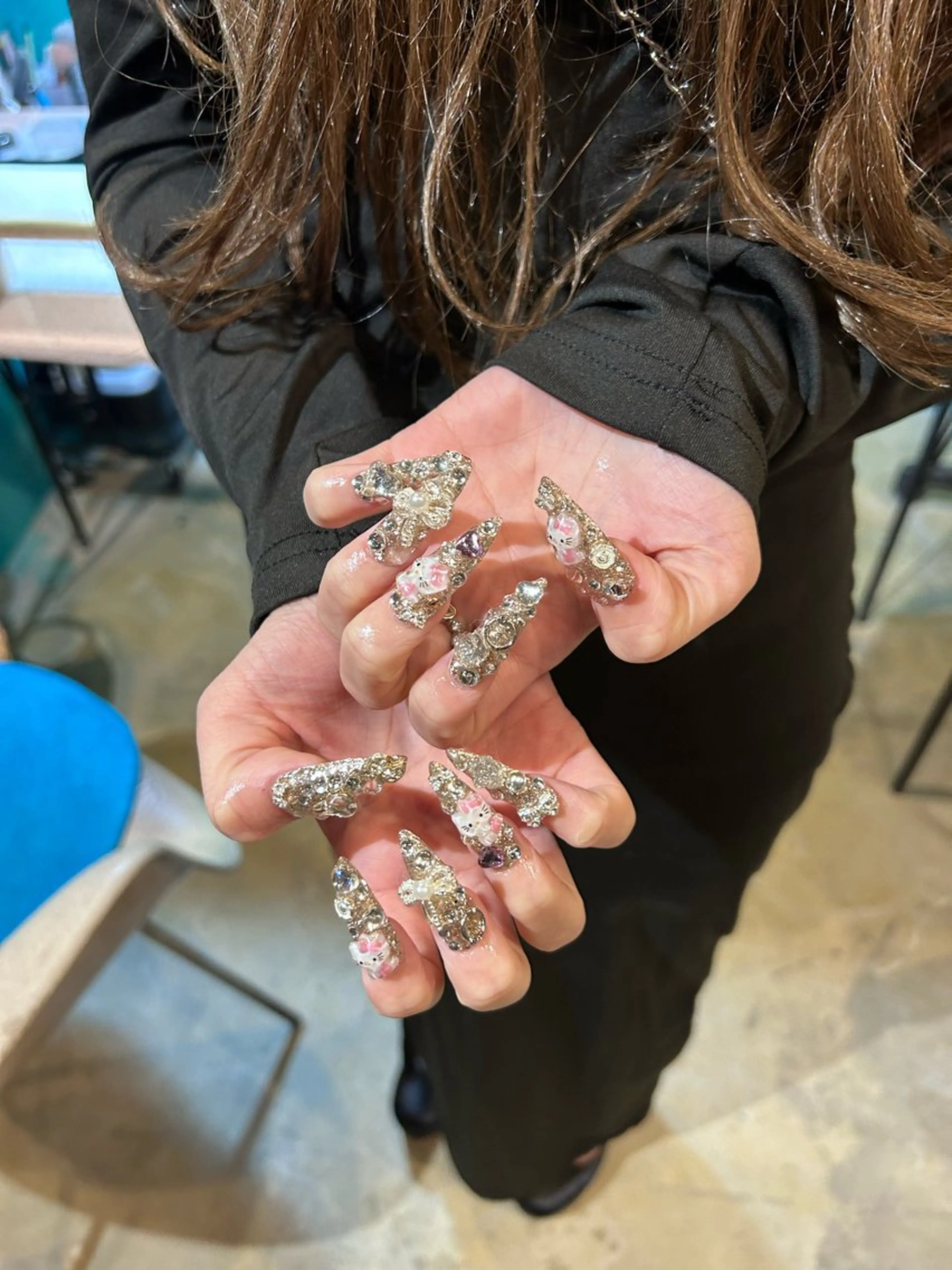 ネイル ハンドネイル キラキラオメメ みずなのネイルデザイン