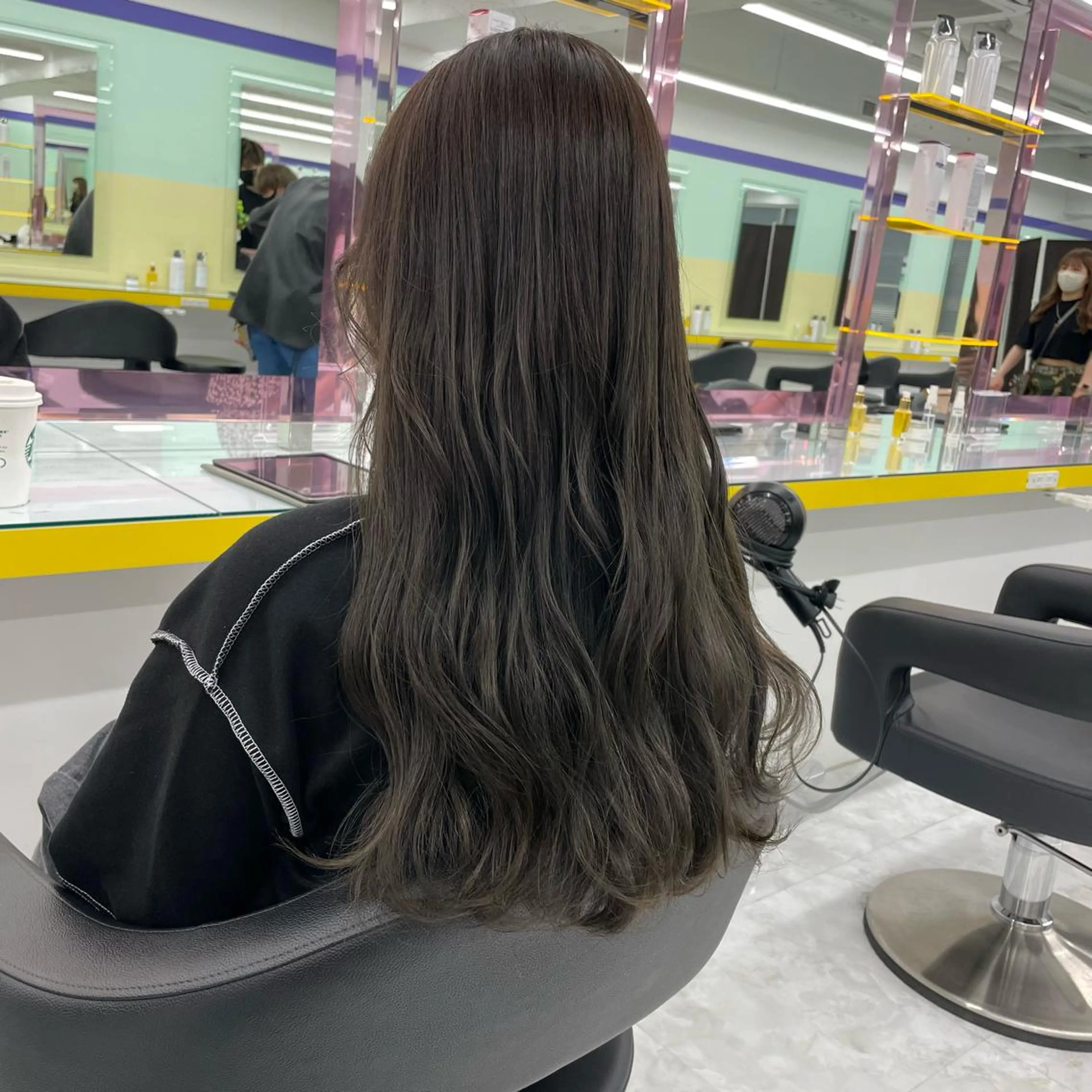 セミロング カラー ヘアアレンジ カット ヘアカラー トリートメント ☁️縮毛矯正✖️ 透明感☁️りくのヘアスタイル