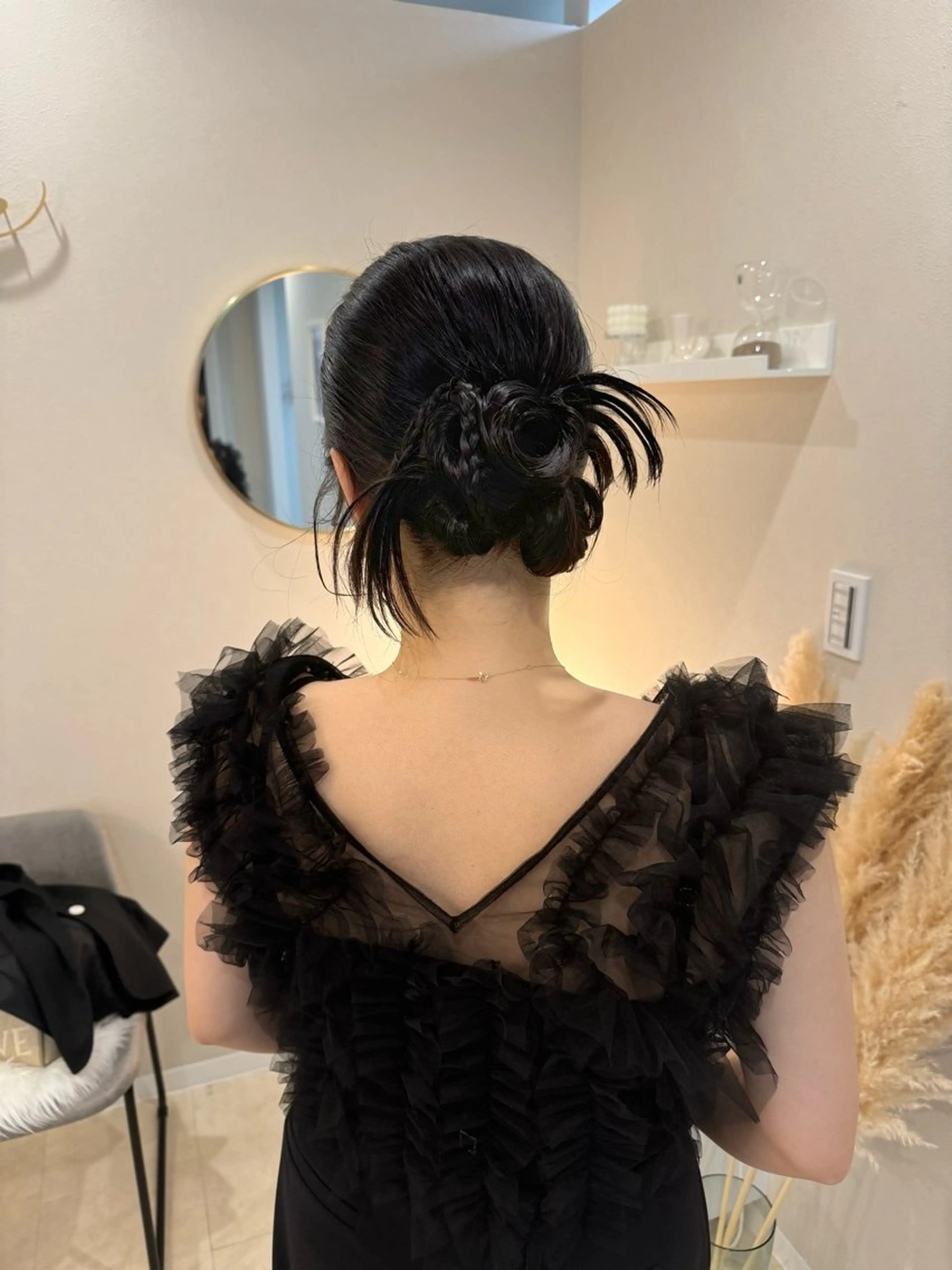 セミロング カラー パーマ ヘアアレンジ 韓国風ヘア ストレートパーマ ヘアセット 小野寺瑞希 /最小顔カットのヘアスタイル