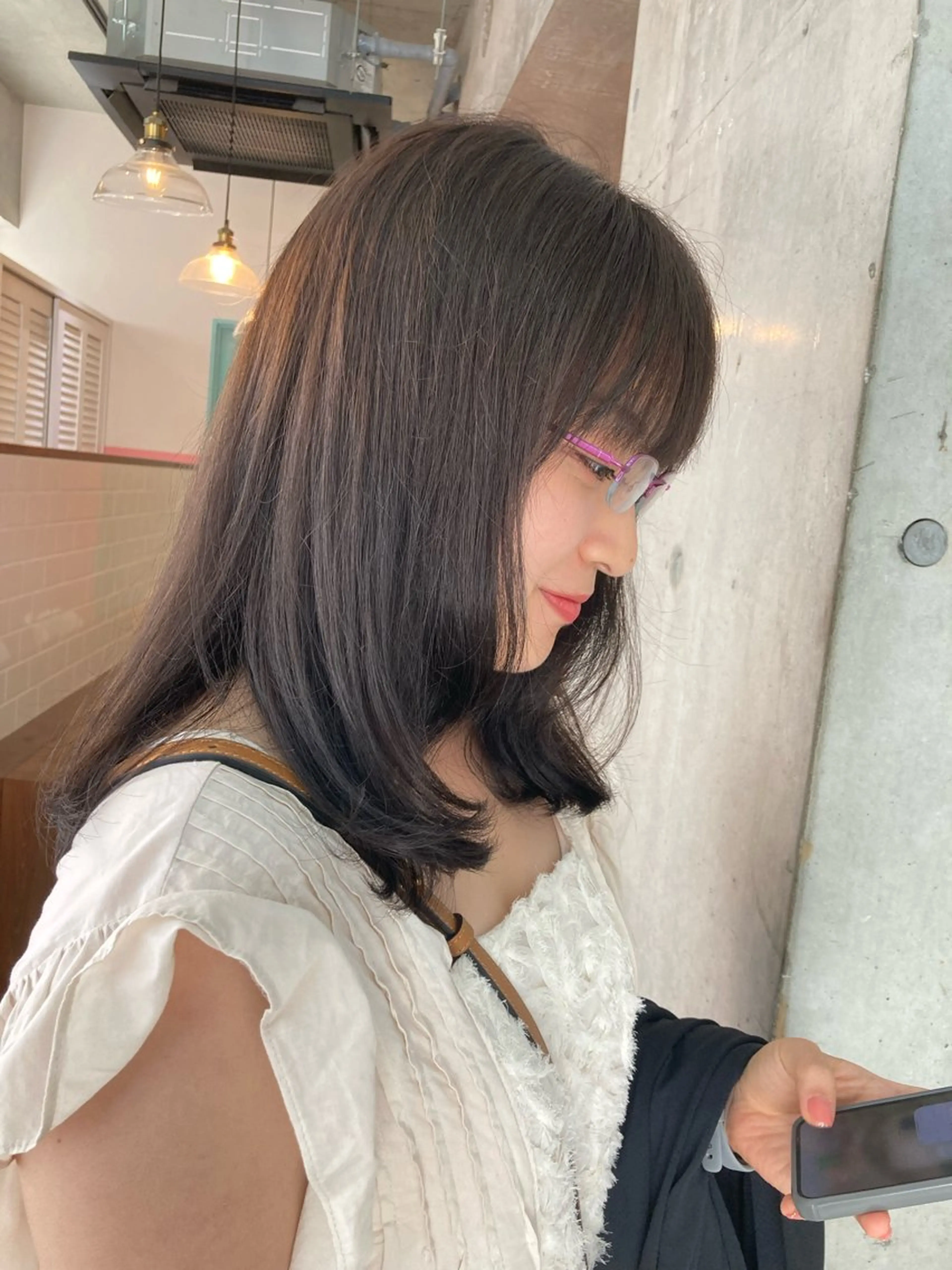 ミディアム カラー カット ヘアカラー 横浜美容室／暖色系 michika🌹のヘアスタイル