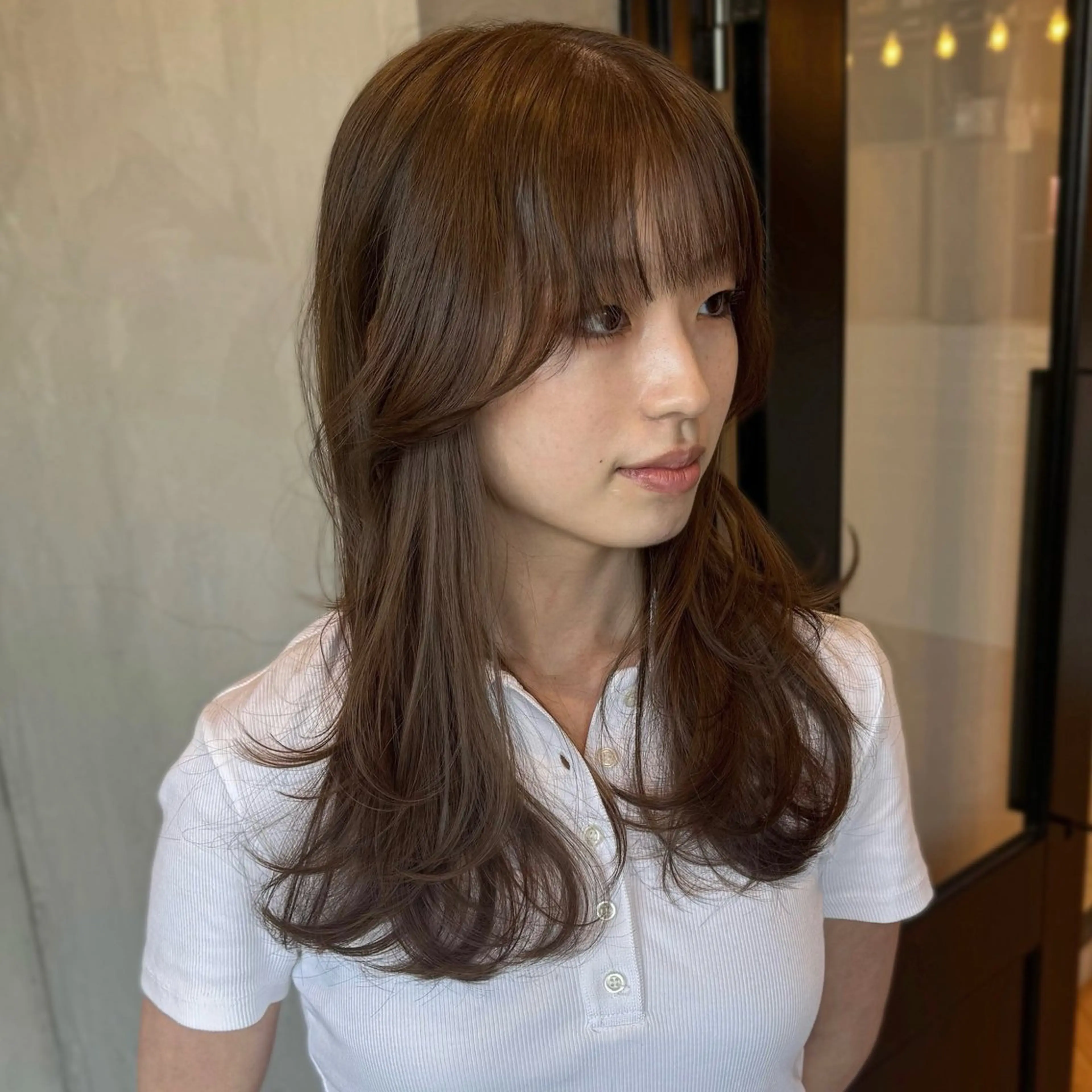 ロング ベージュカラー/長岡 レイヤーカット/コウのヘアスタイル