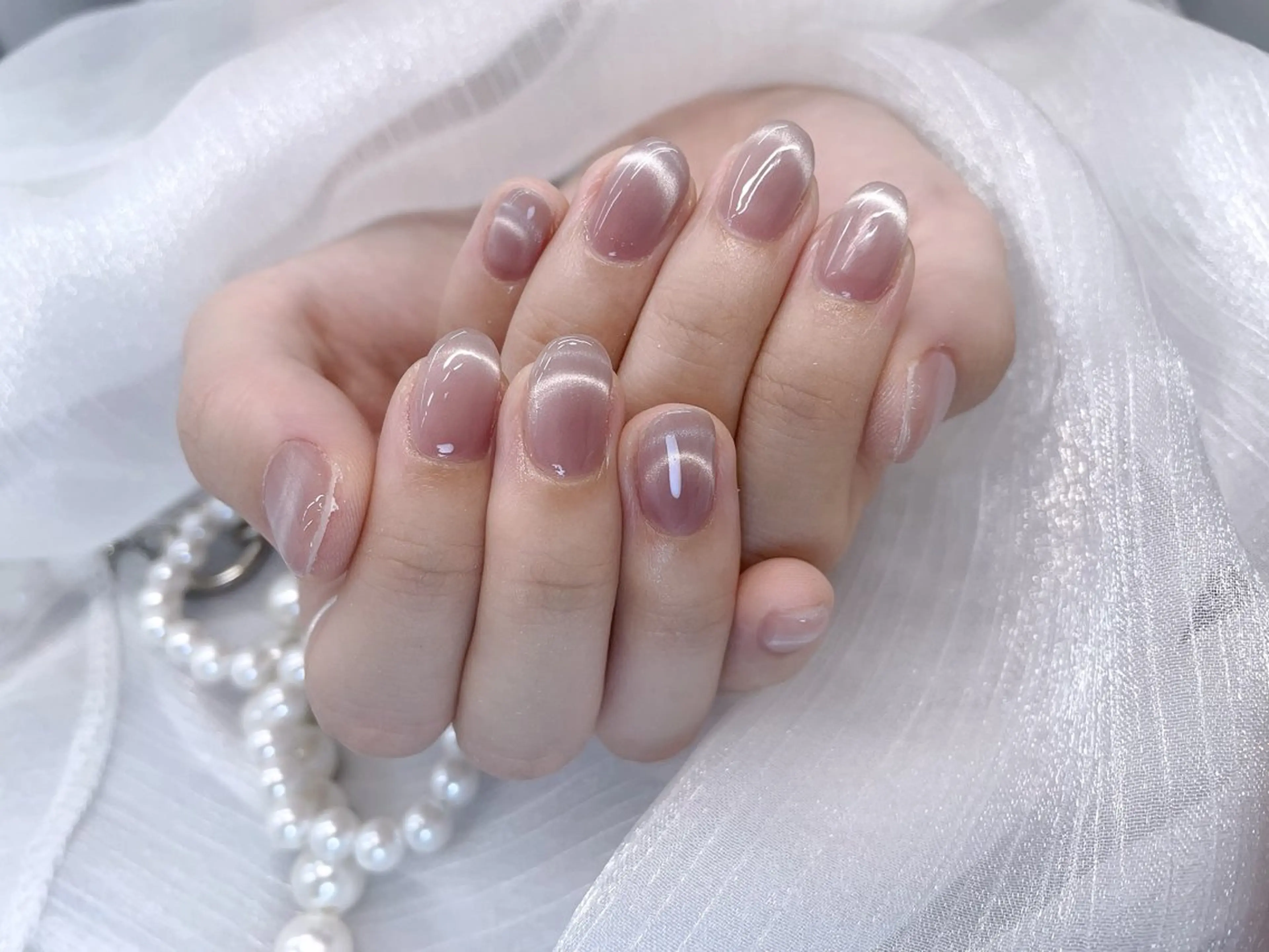 ネイル マグネットネイル ハンドネイル 🩵Minmin nail salonのネイルデザイン