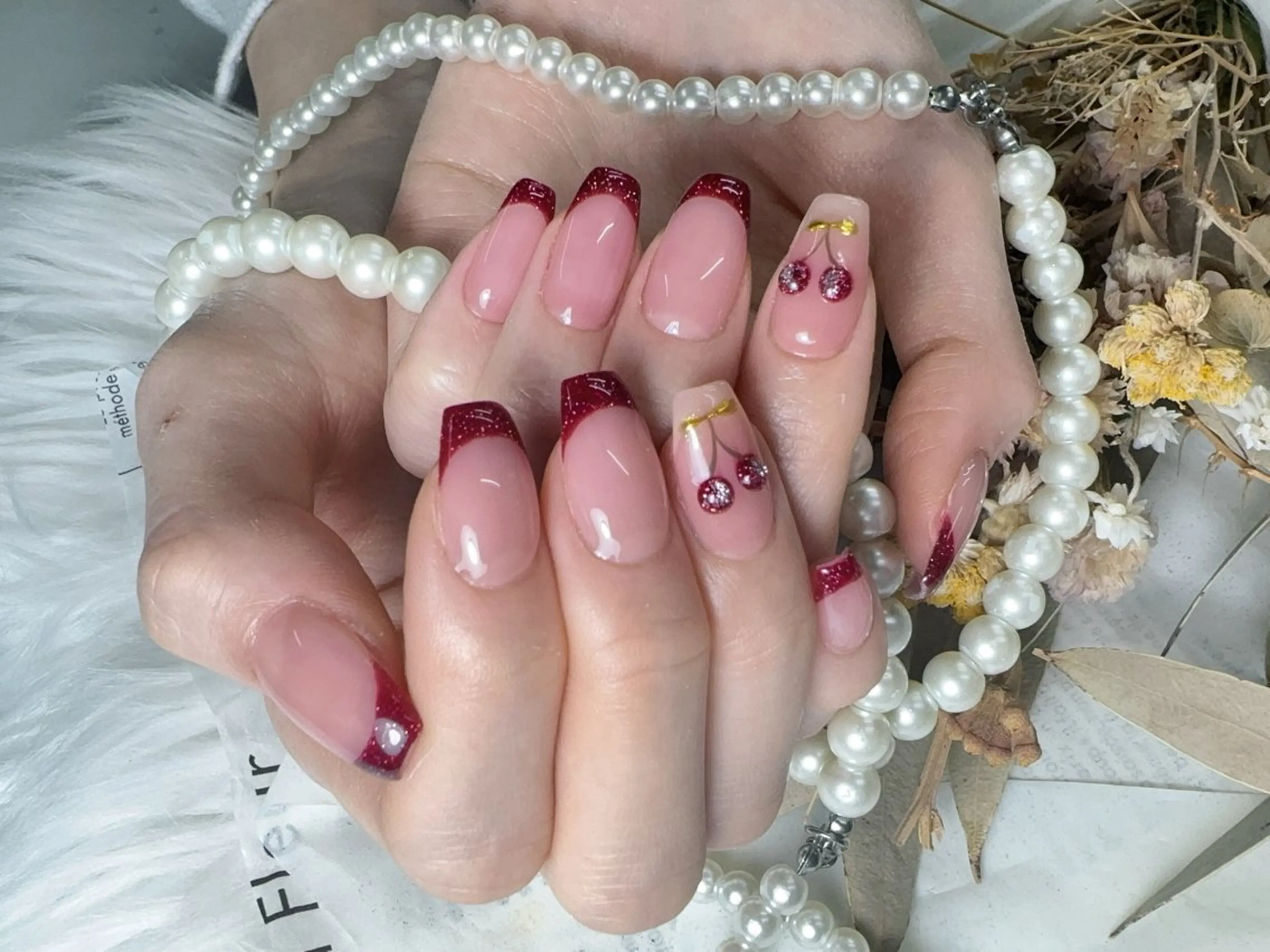 ネイル 長さ出し フレンチネイル ジェルネイル ガラスフレンチ 韓国ネイル ハンドネイル ハンドケア For U nail スカルプ専門店のネイルデザイン