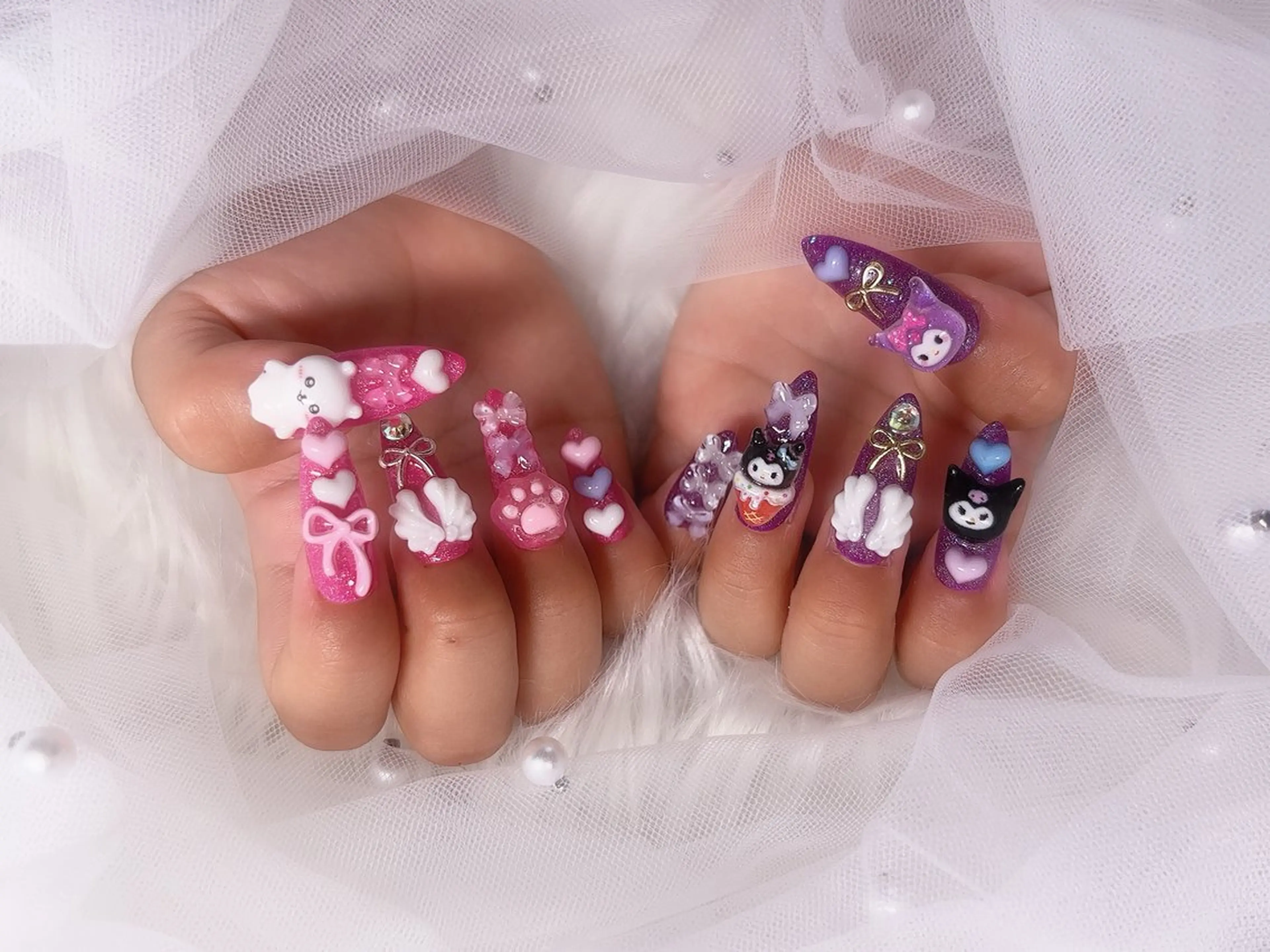 キッズ ネイル ネイルチップ Y. 🍒maki🍒ྀིのネイルデザイン