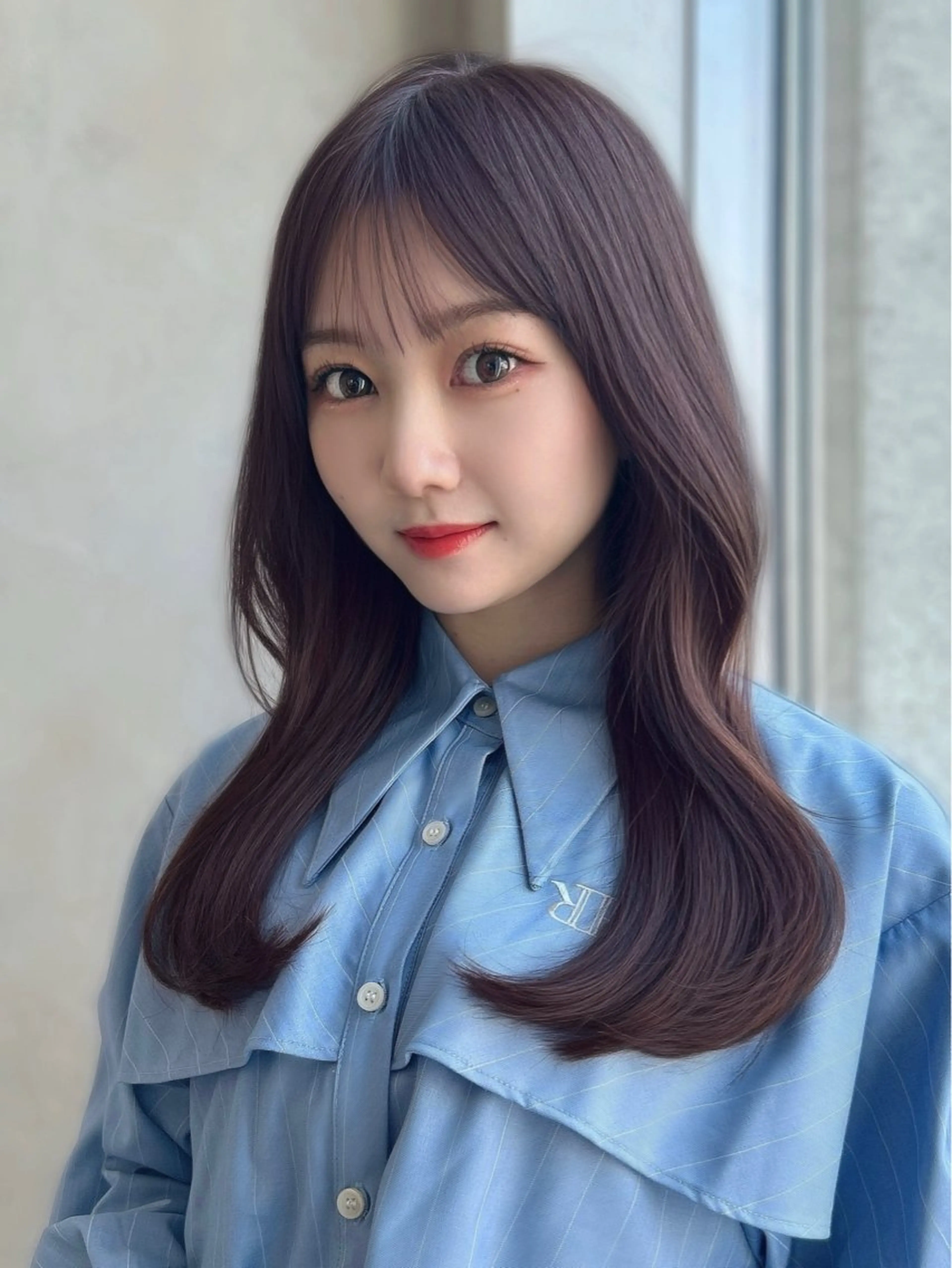 セミロング カラー パーマ ヘアカラー トリートメント 新宿✨顔周りカット 韓国ヘア/坂本亜裟海のヘアスタイル