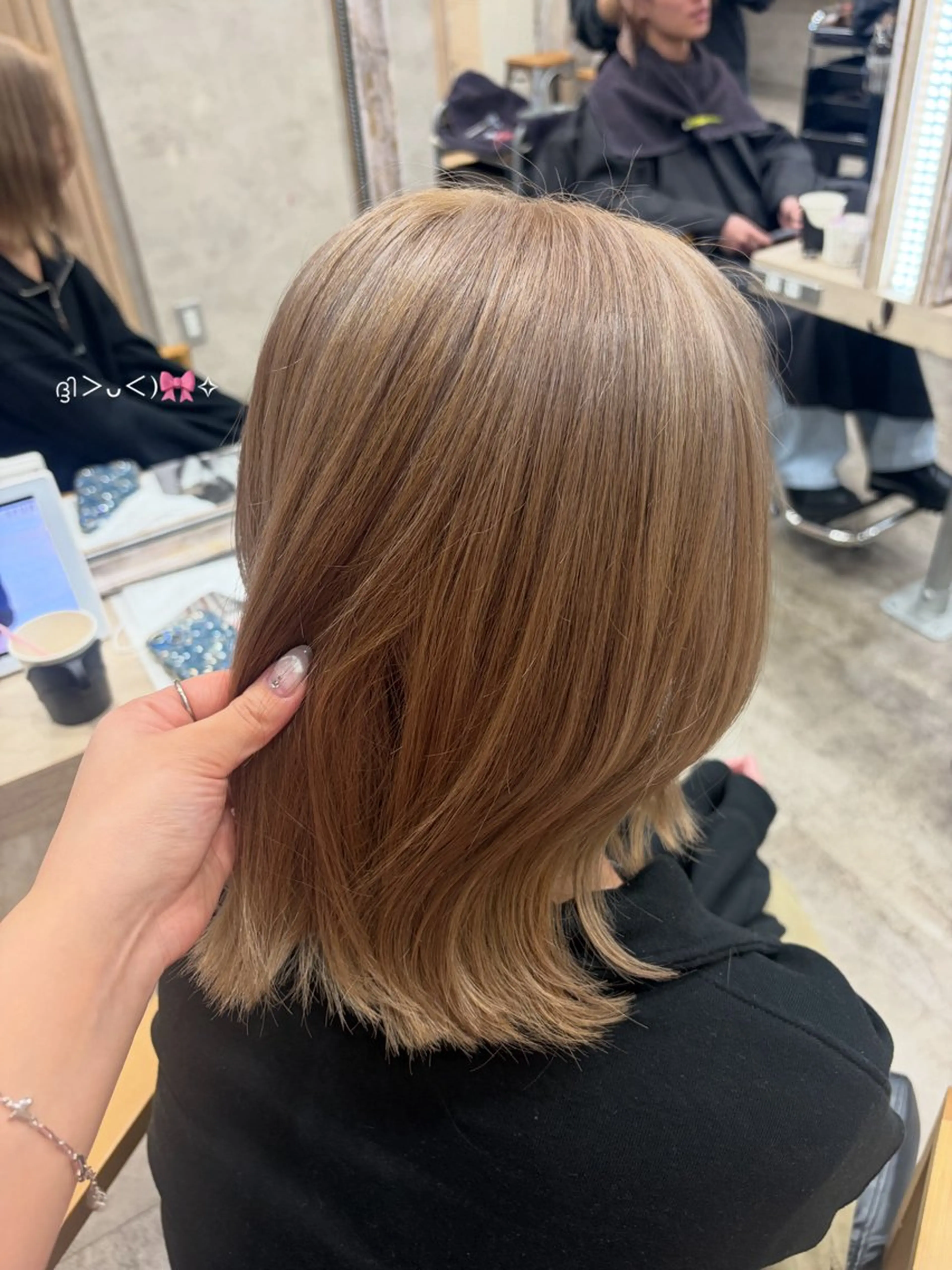 ミディアム カラー ヘアカラー ブリーチカラー🐭♡ moeのヘアスタイル