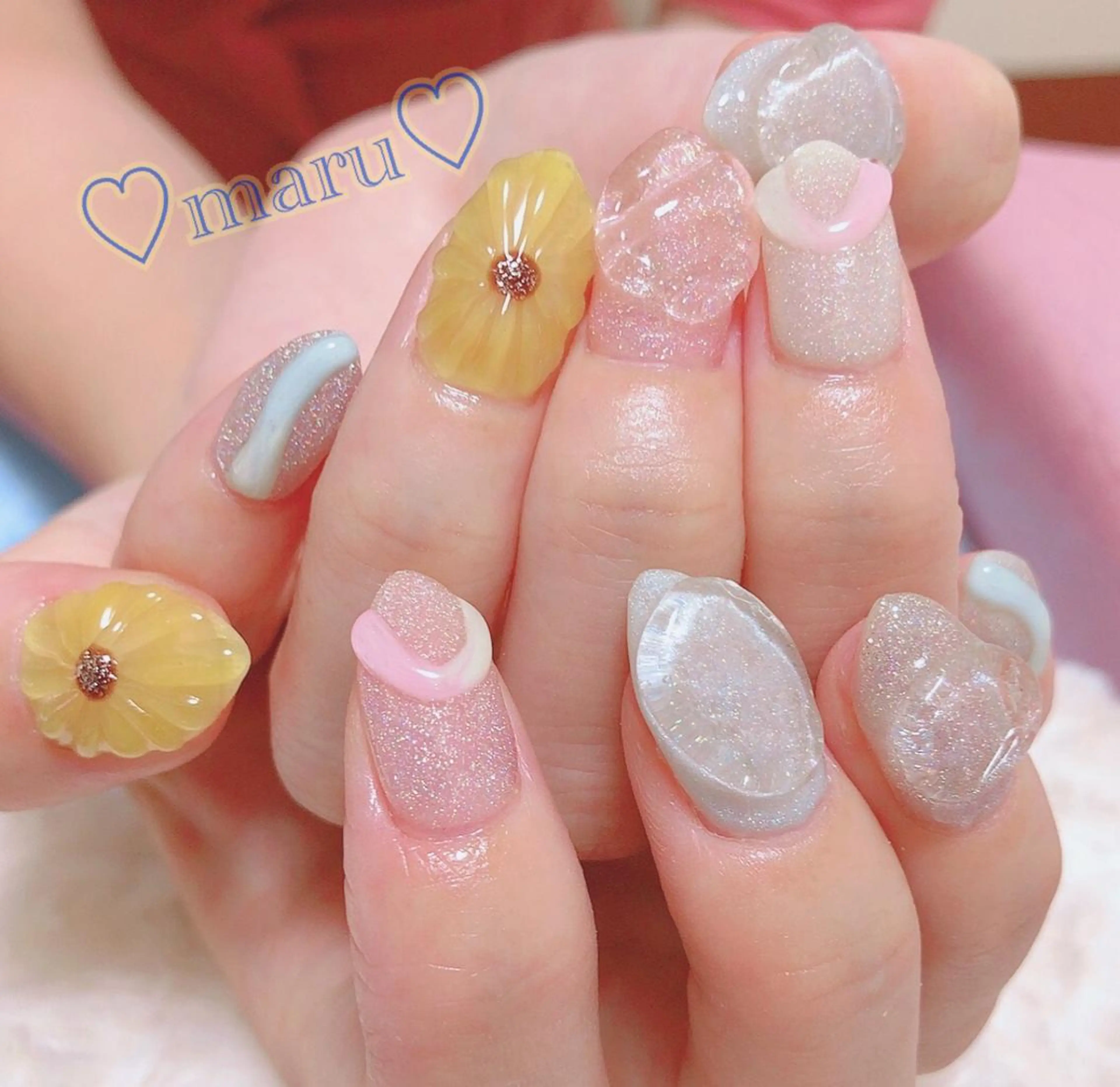 ネイル クリアネイル ハンドネイル フットネイル まるみ ♡のネイルデザイン