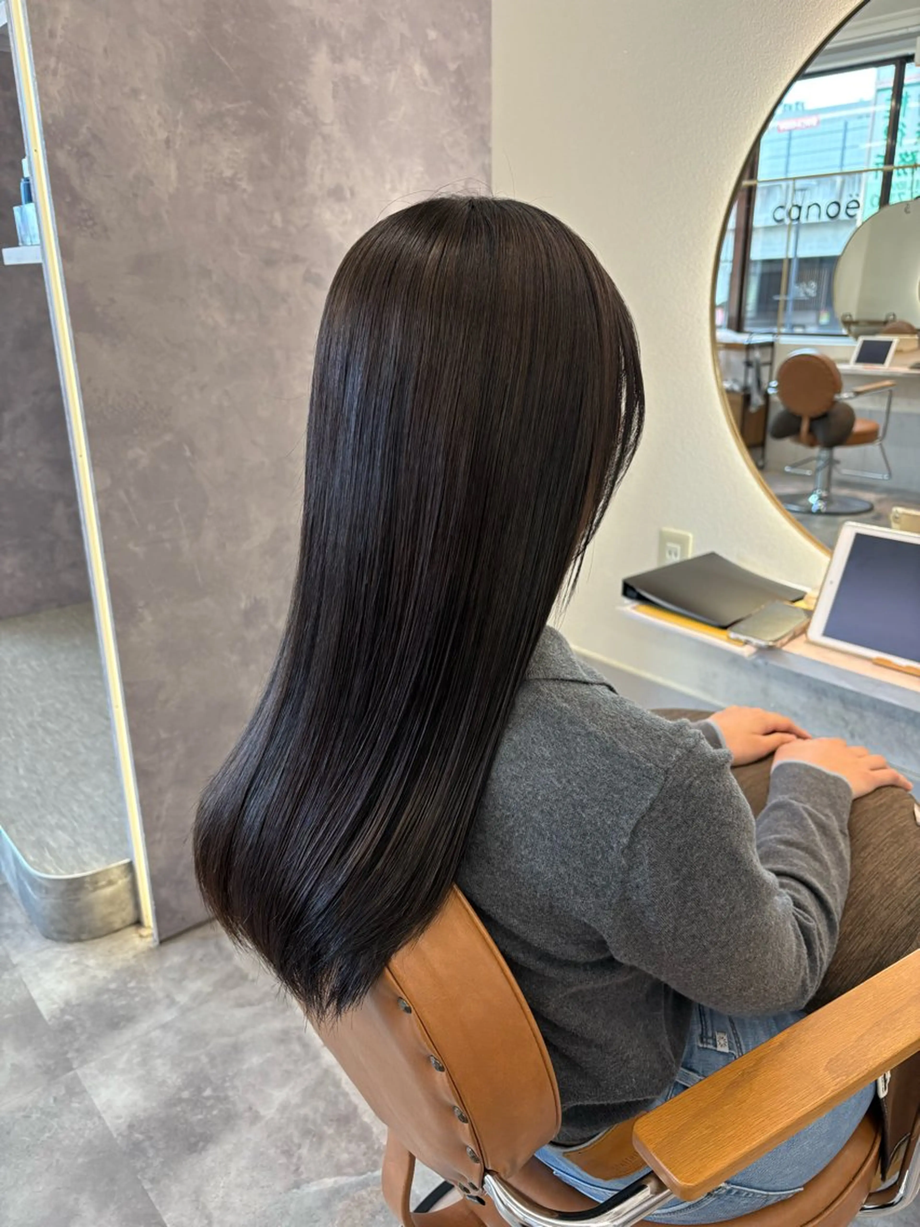 ロング 縮毛矯正 カット 縮毛矯正 カノエ香椎店 / ハ瀬川千夏のヘアスタイル