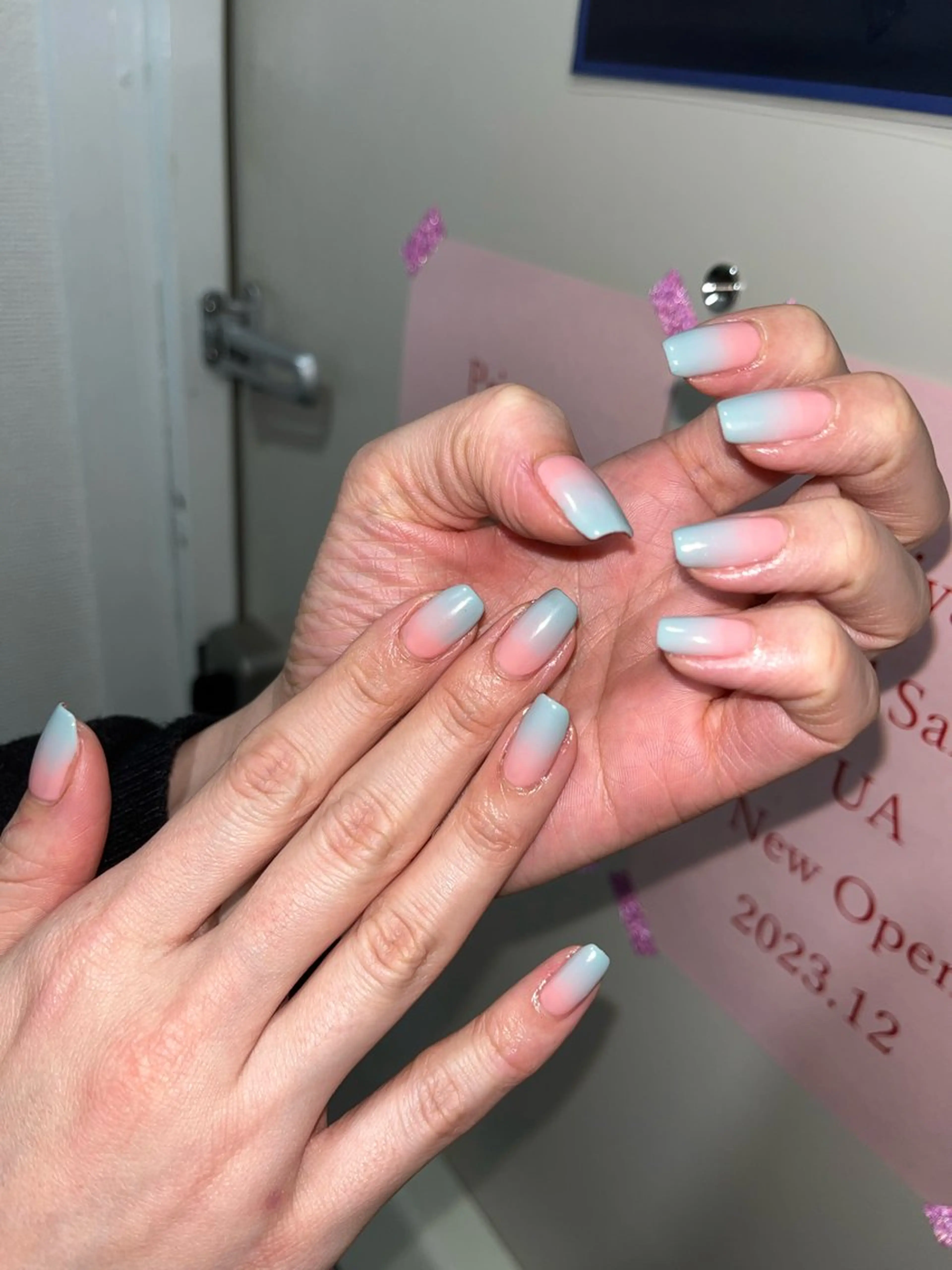 ネイル ブルー ハンドネイル NailByua 武蔵新城徒歩4分のネイルデザイン