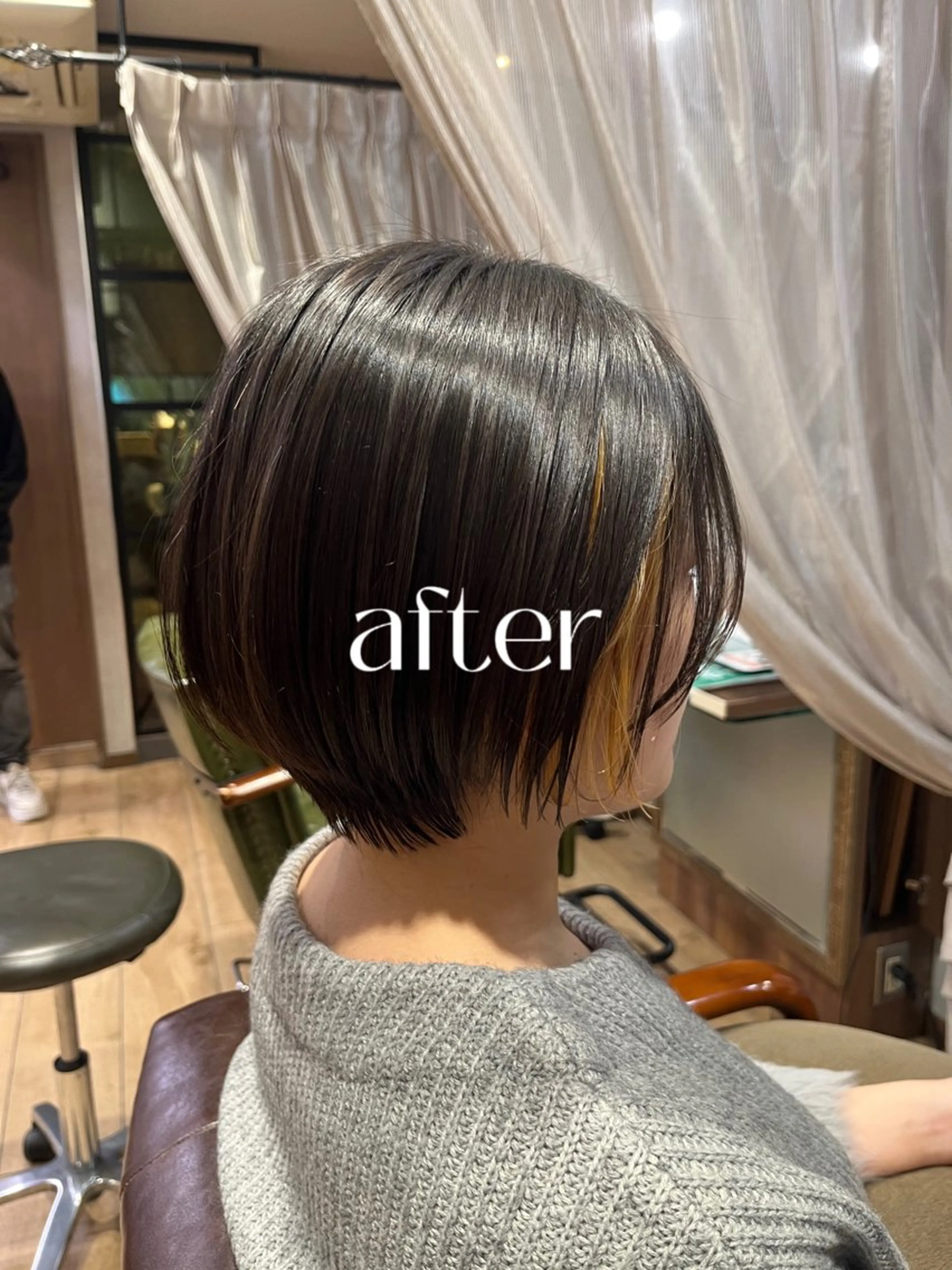 ショート ショートヘア カット トリートメント ヘアセット 👑毛流れ、艶髪◉ 縮毛矯正錦糸町ヒガシのヘアスタイル