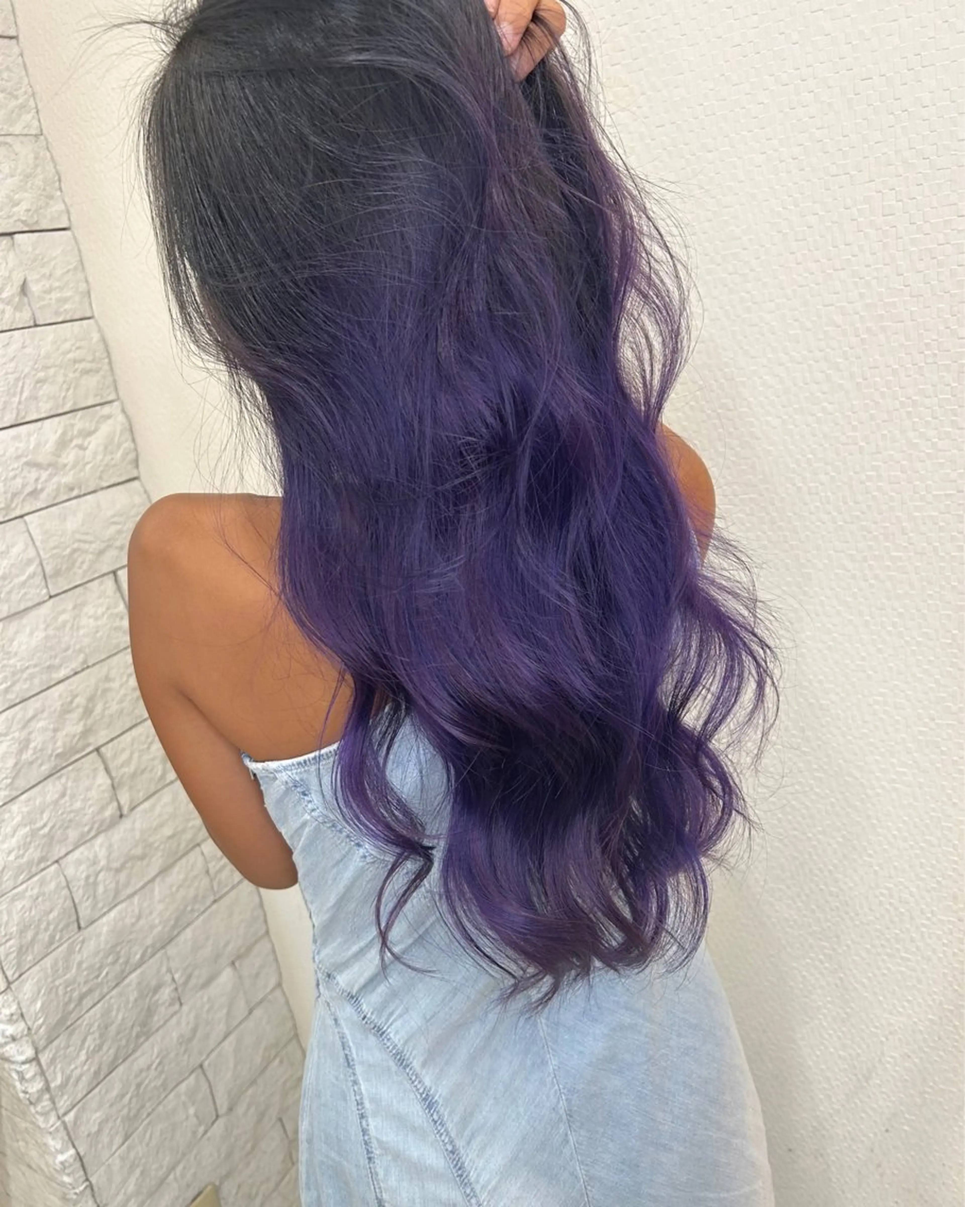 ロング カラー ヘアアレンジ グラデーションカラー パープルカラー カット ヘアカラー 今村公介 ブリーチ特化、派手髪のヘアスタイル