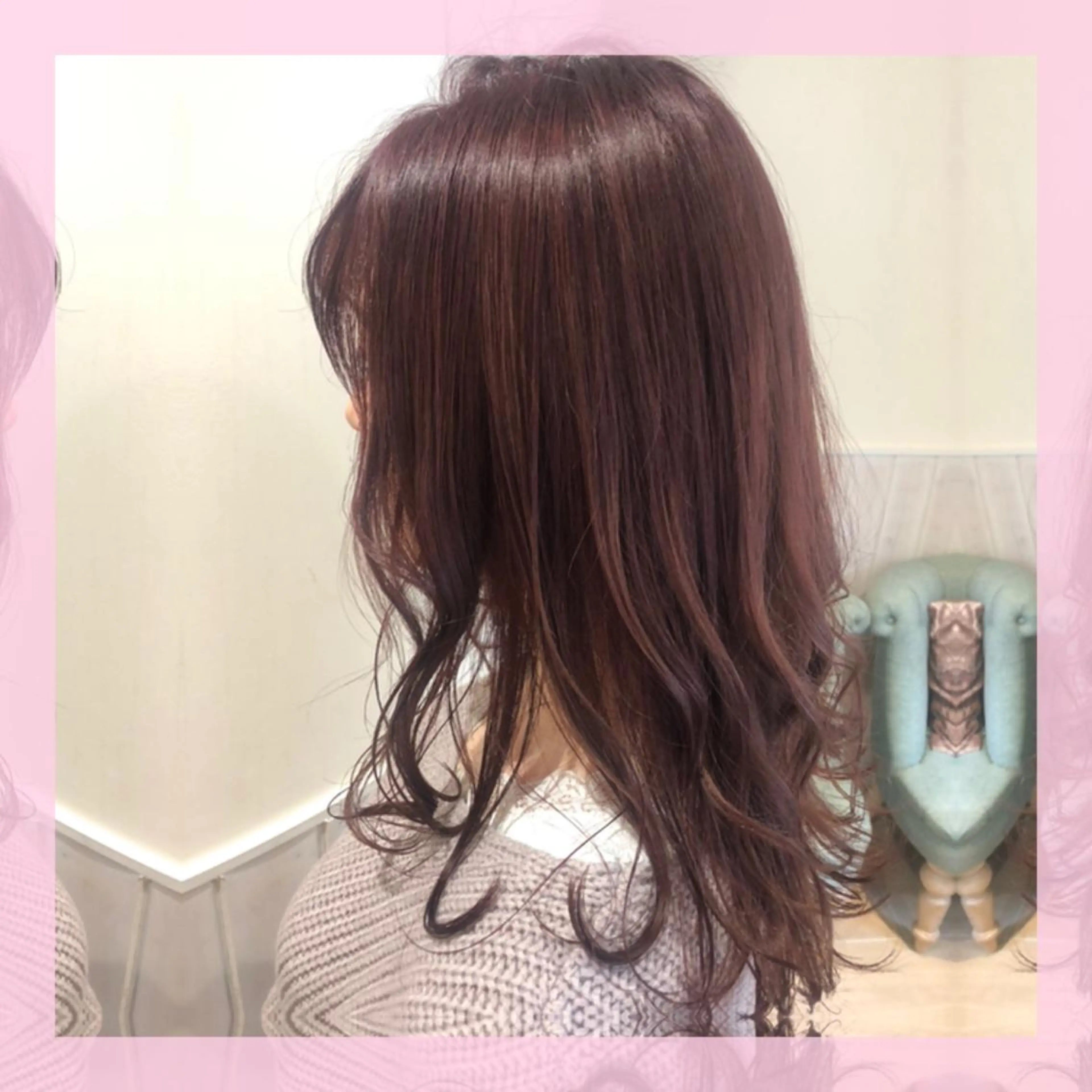ミディアム カラー ピンクカラー バイオレットカラー カット ヘアカラー トリートメント plum.所属・🍒前川 🍒のヘアスタイル