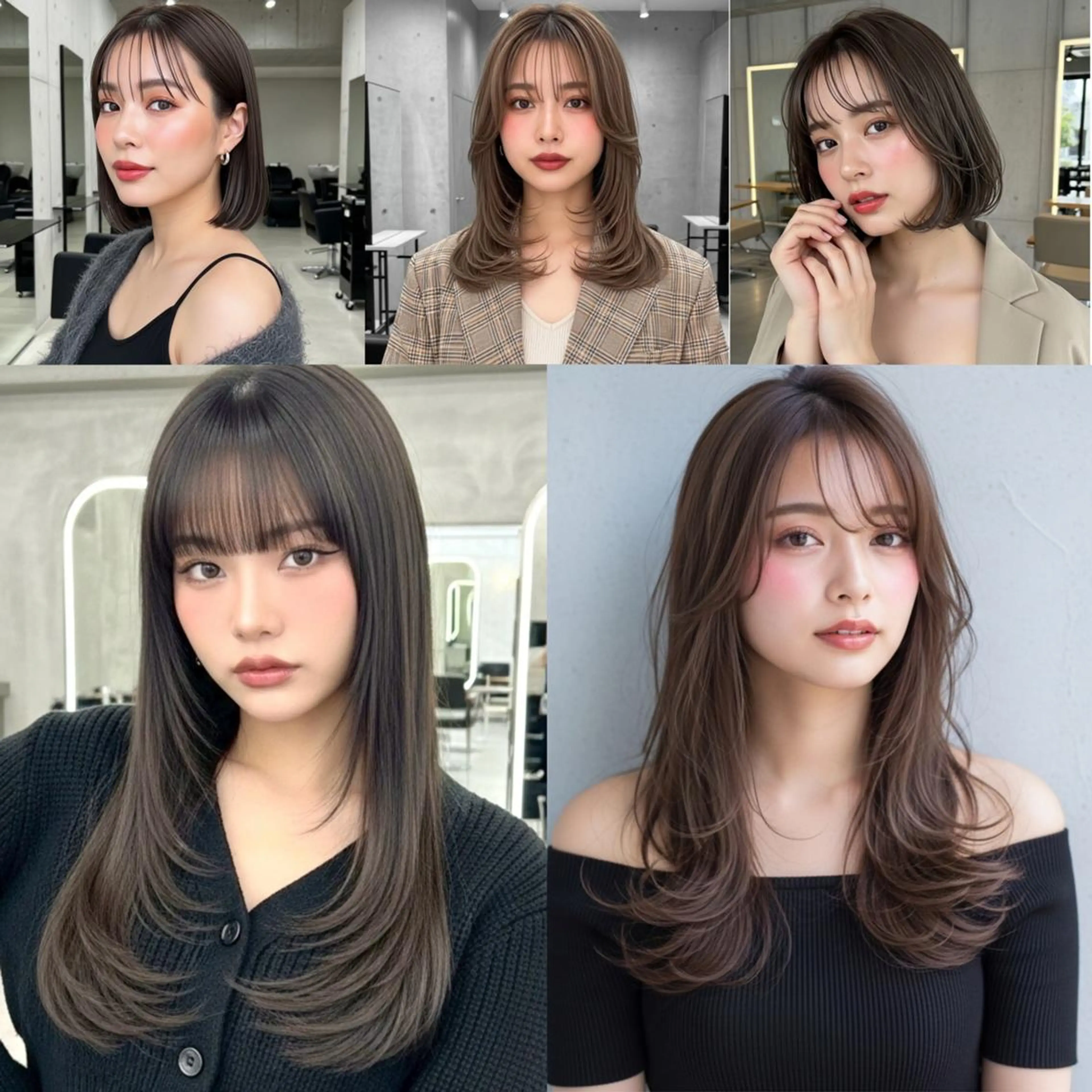 ミディアム 🎀韓国風レイヤー/ 切りっぱなしボブ🎀のヘアスタイル