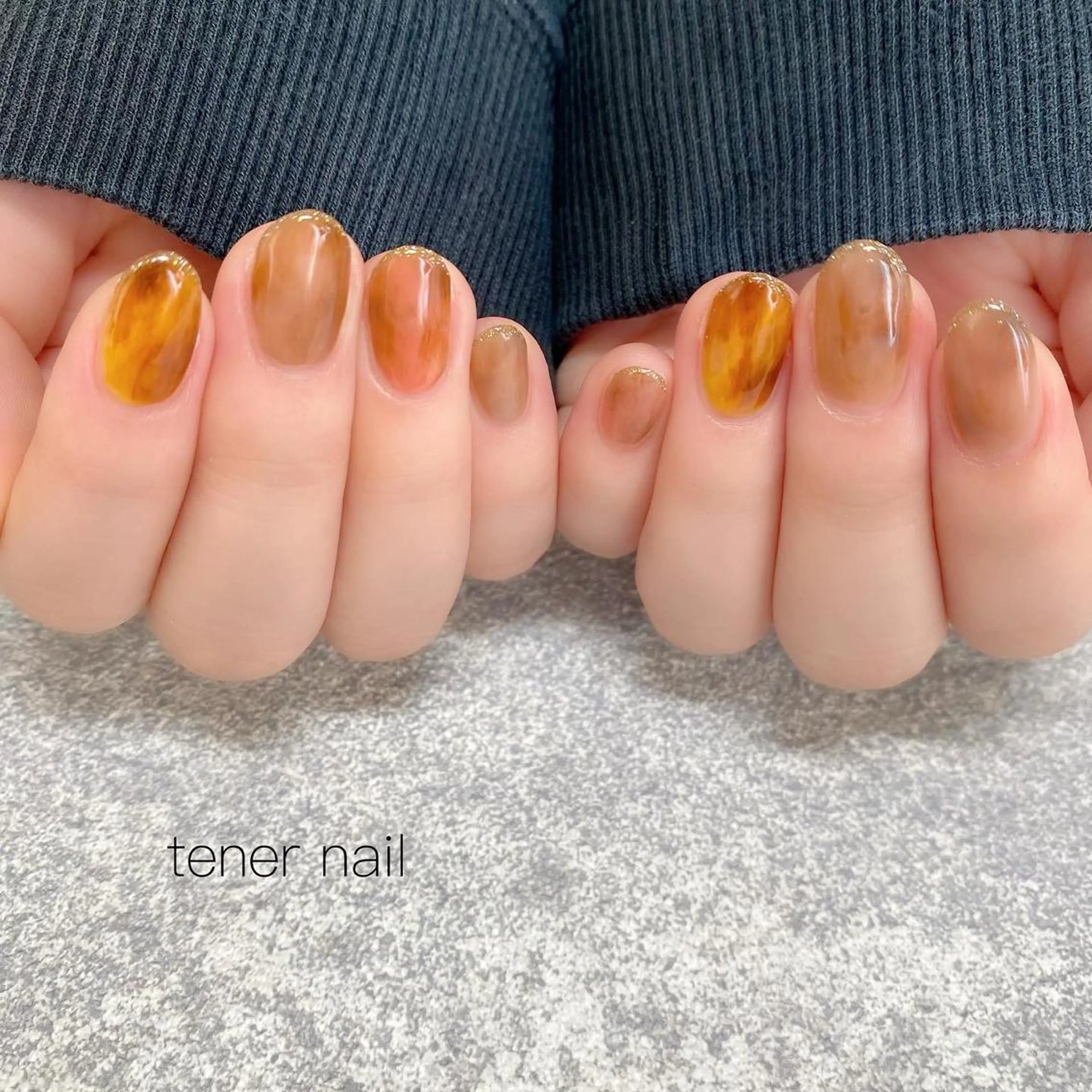 ネイル べっ甲ネイル フレンチネイル tener  nail  テネルネイル所属・テネルネイル tener nailのネイルデザイン