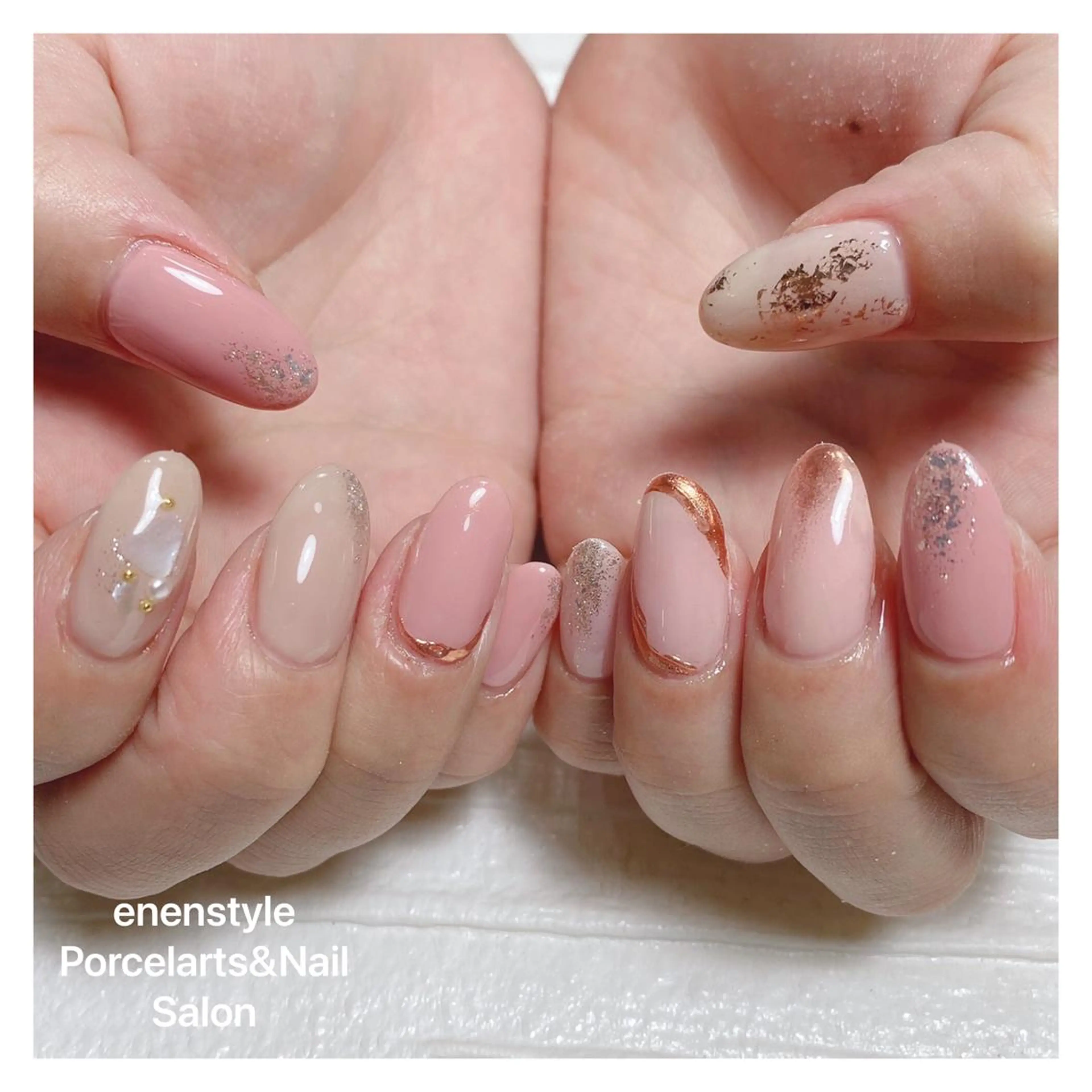 ミディアム ネイル ハンドネイル 👑enen style👑のネイルデザイン