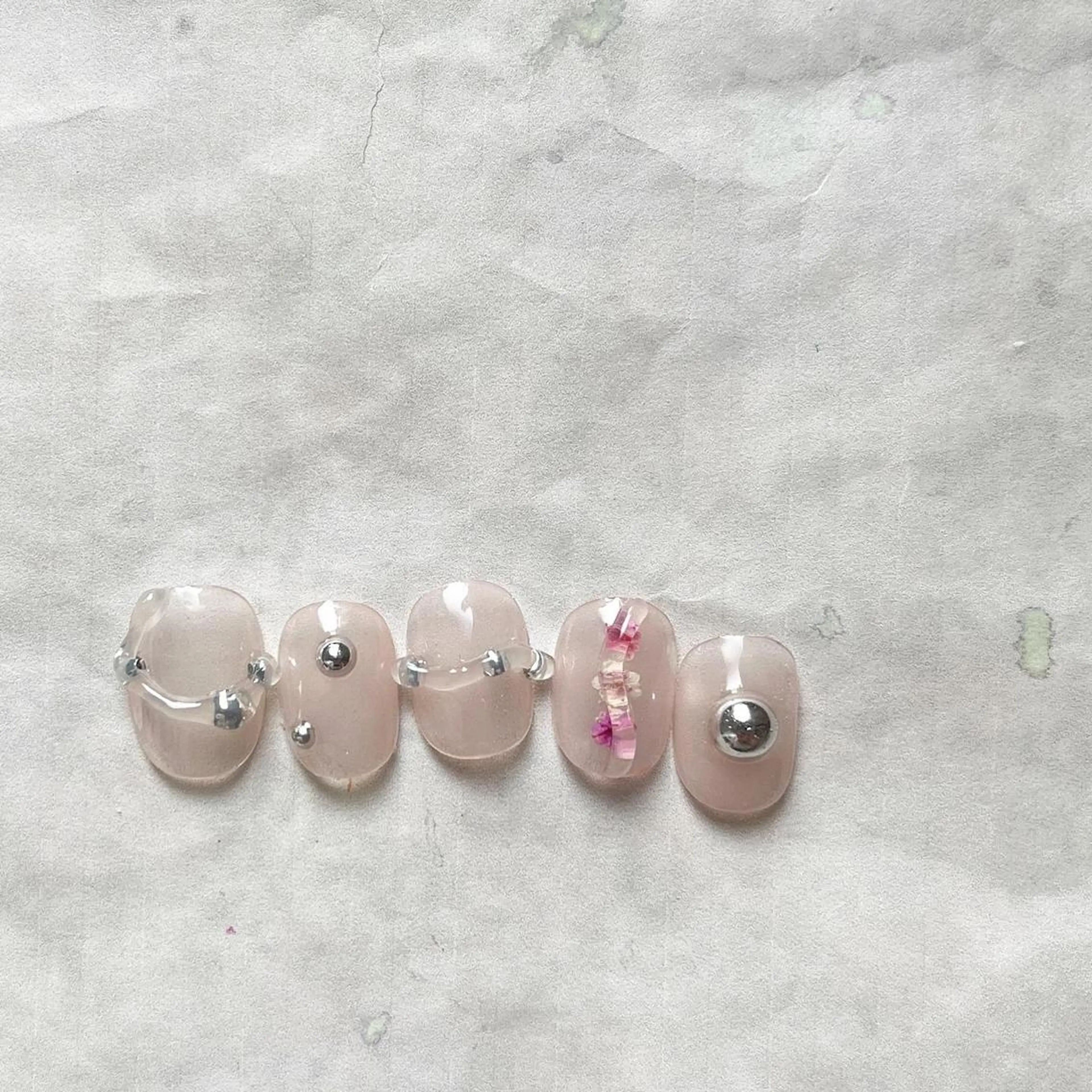 ネイル クリアネイル ピンク フリーランス¨̮⃝ ネイリストOKADAのネイルデザイン