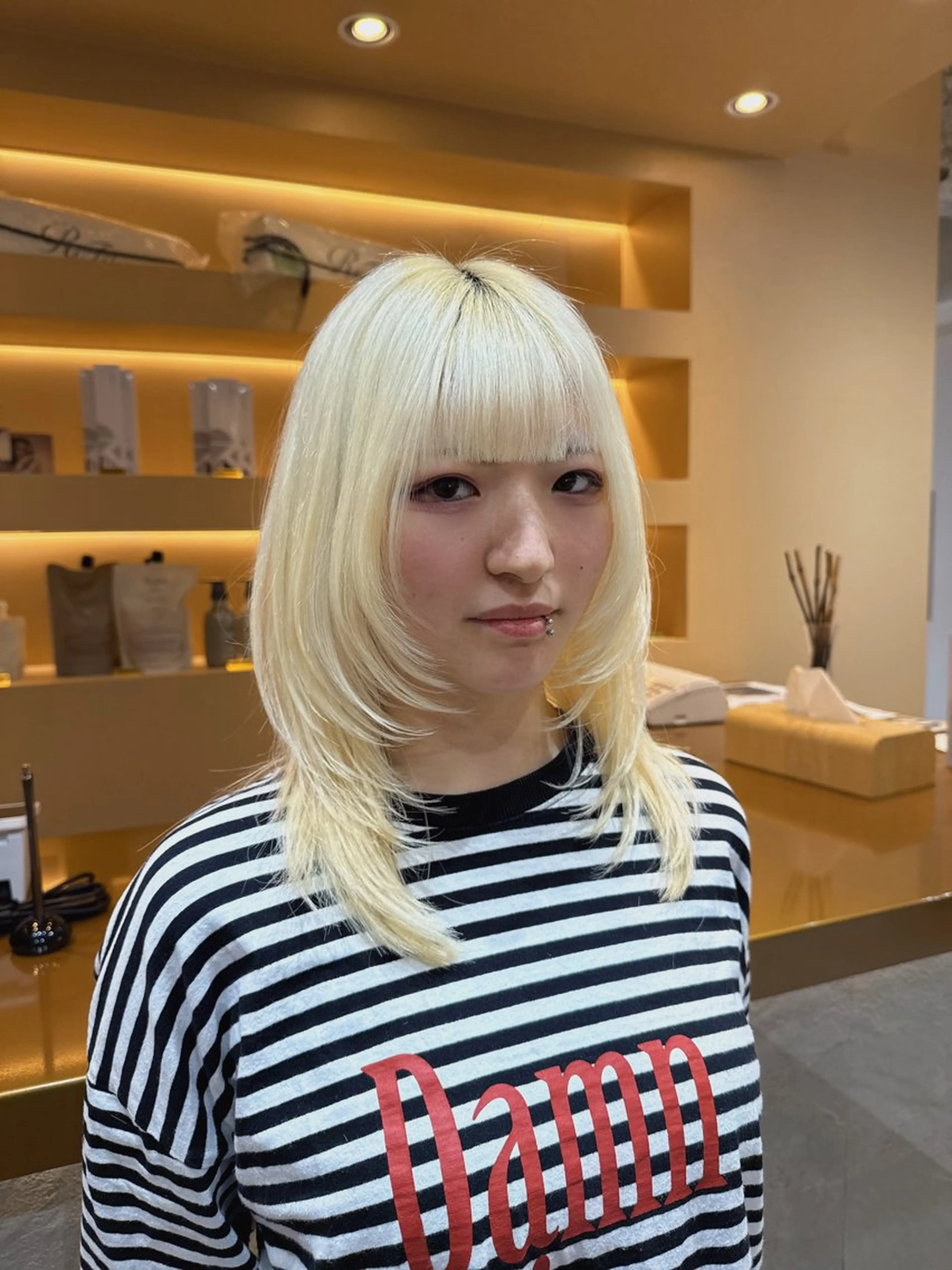ミディアム ハッシュカット カット ヘアカラー トリートメント ヘッドスパ ✨レイヤー✨/髪 質改善特化/来輝のヘアスタイル