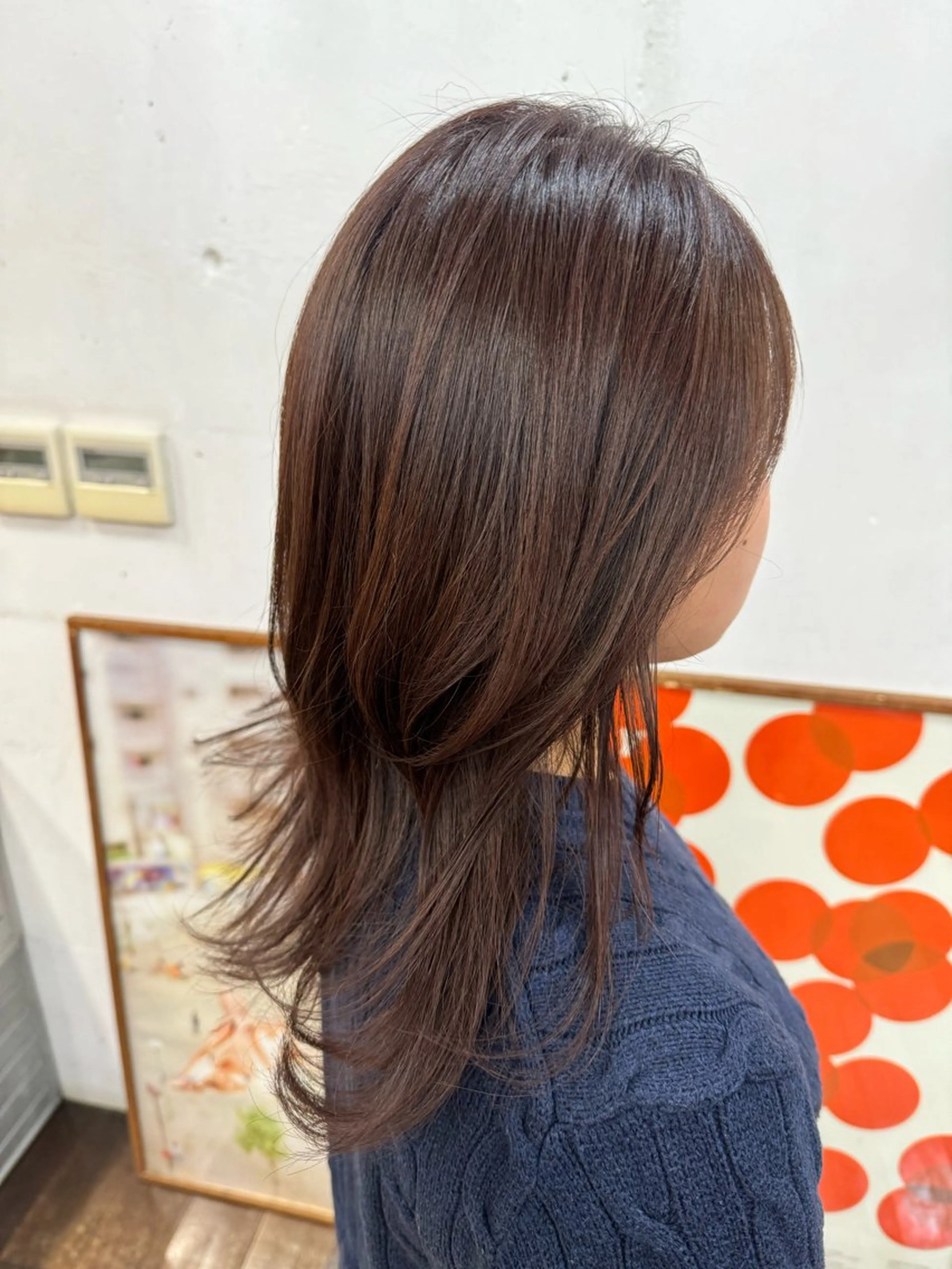 セミロング カラー ブラウンカラー パープルカラー パープルブラウン ink Runaのヘアスタイル