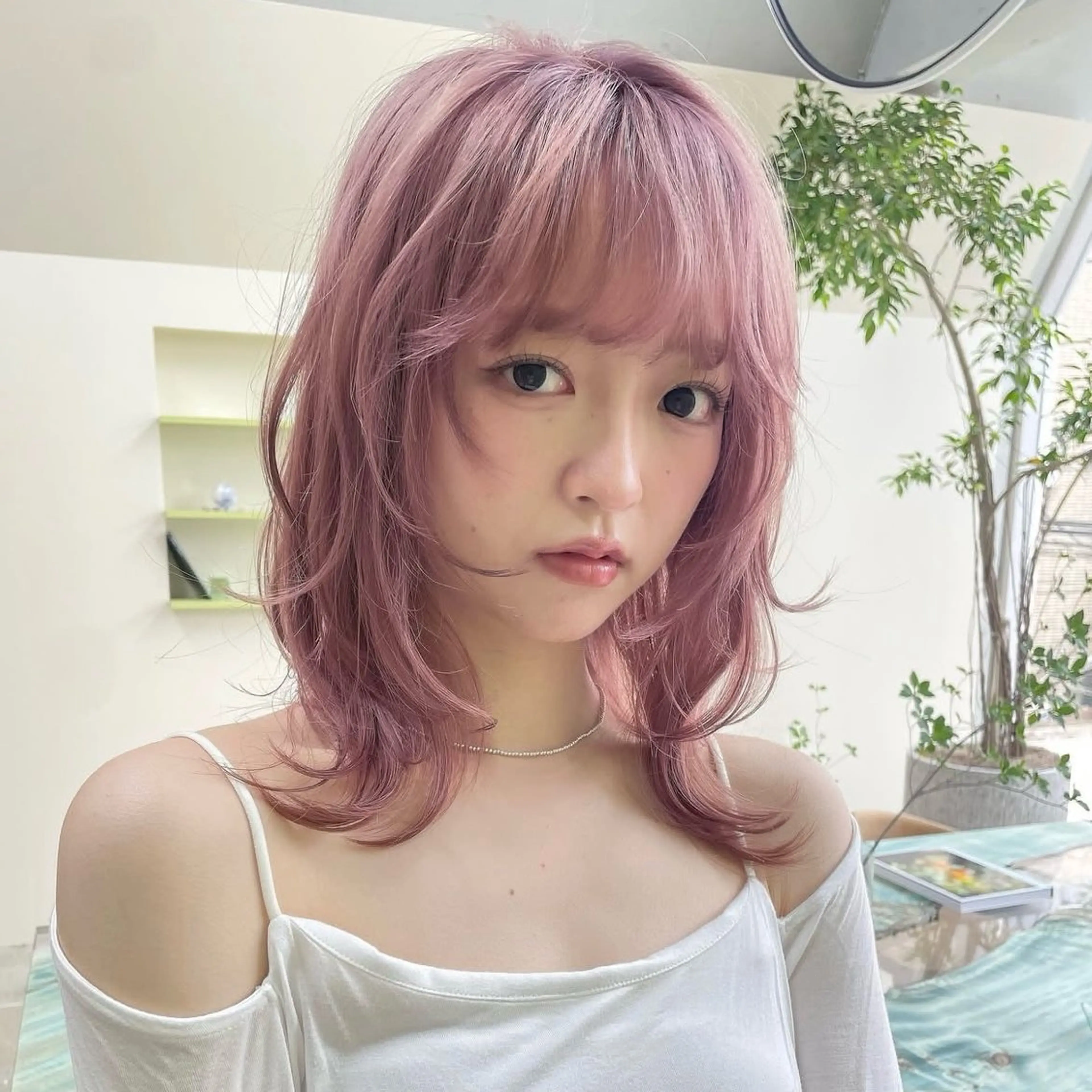 ミディアム カラー ブリーチ ピンクカラー ヘアカラー 表参道/レイヤー/暖 色/Ｗカラー/小春のヘアスタイル