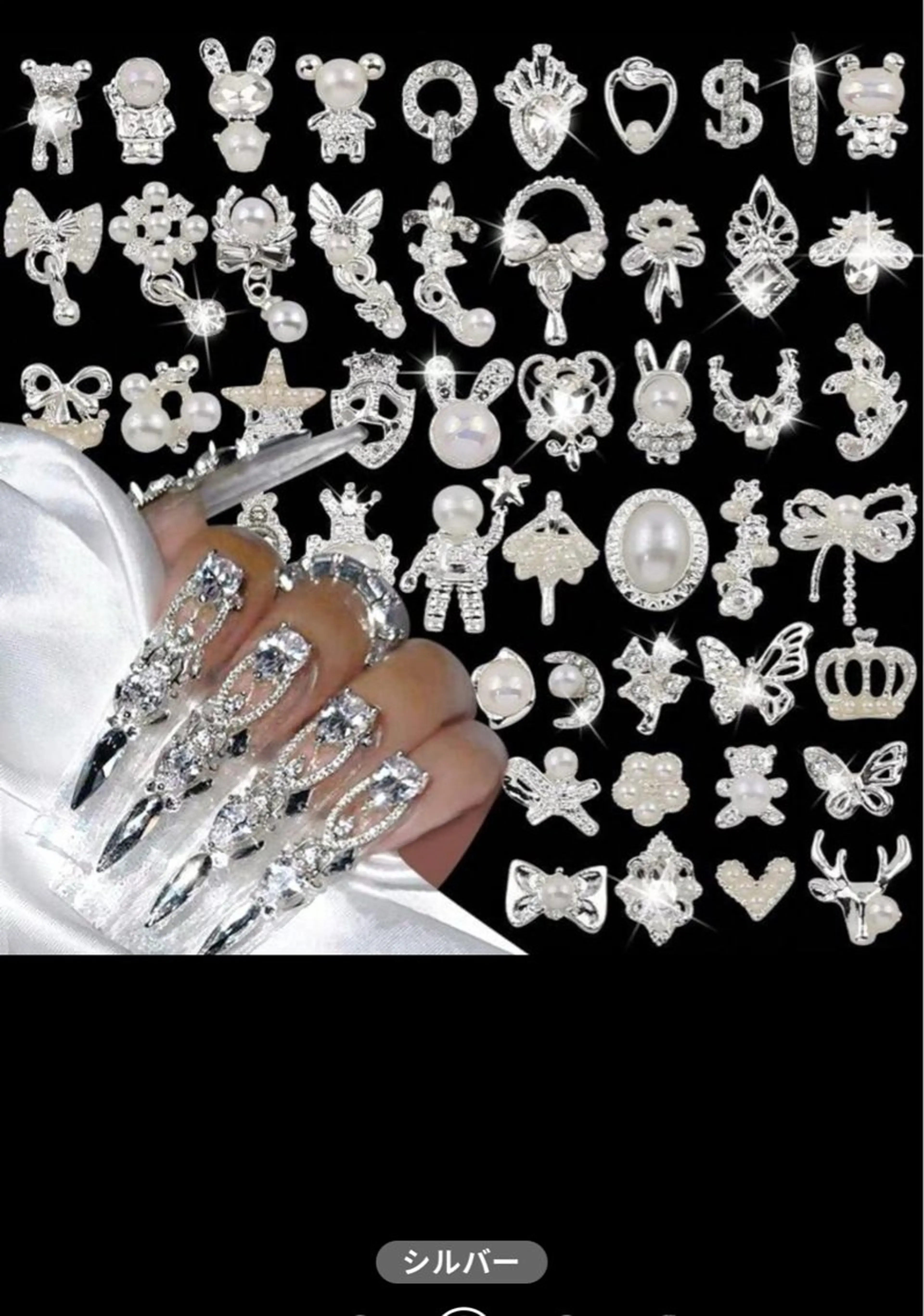 ネイル フラワーネイル キラキラネイル 持ち込み リボン ストーンネイル ラベンダー💖日暮里 ルル💖ネイルのネイルデザイン