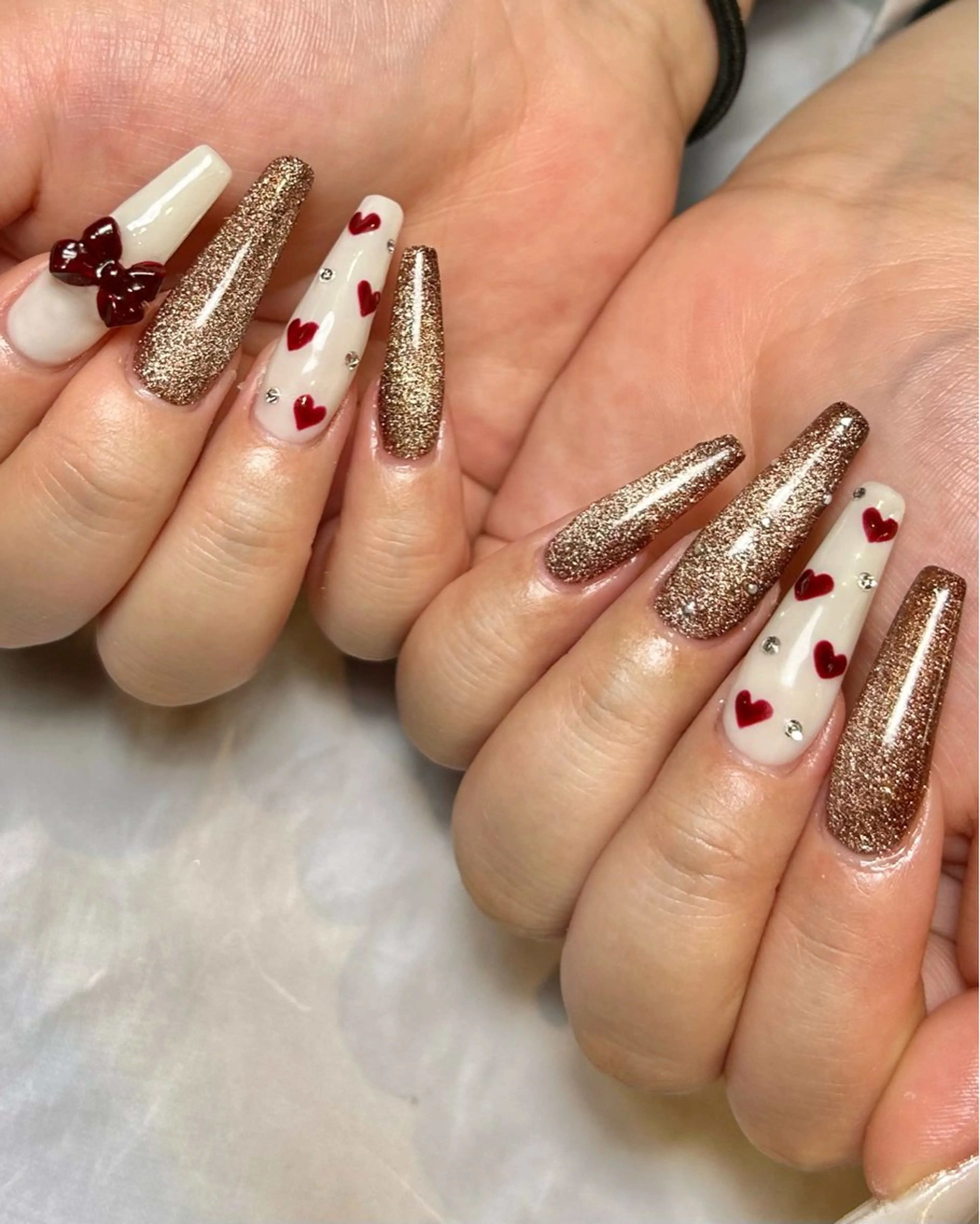 ネイル ドット ハート 持ち込み スカルプネイル ハンドネイル Reflection marikoのネイルデザイン