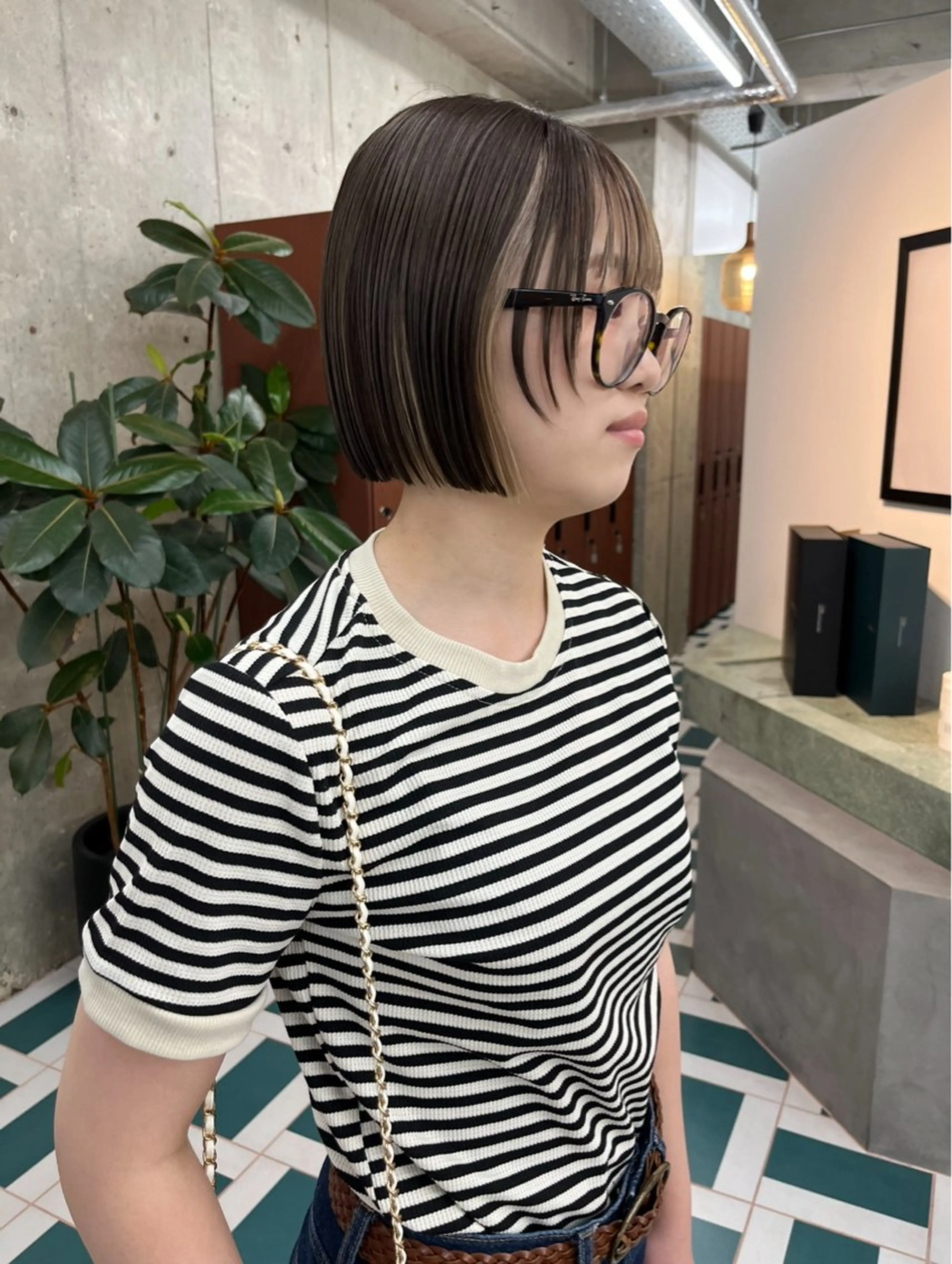 カラー ひかり/透明感カラー /インナー/ボブのヘアスタイル