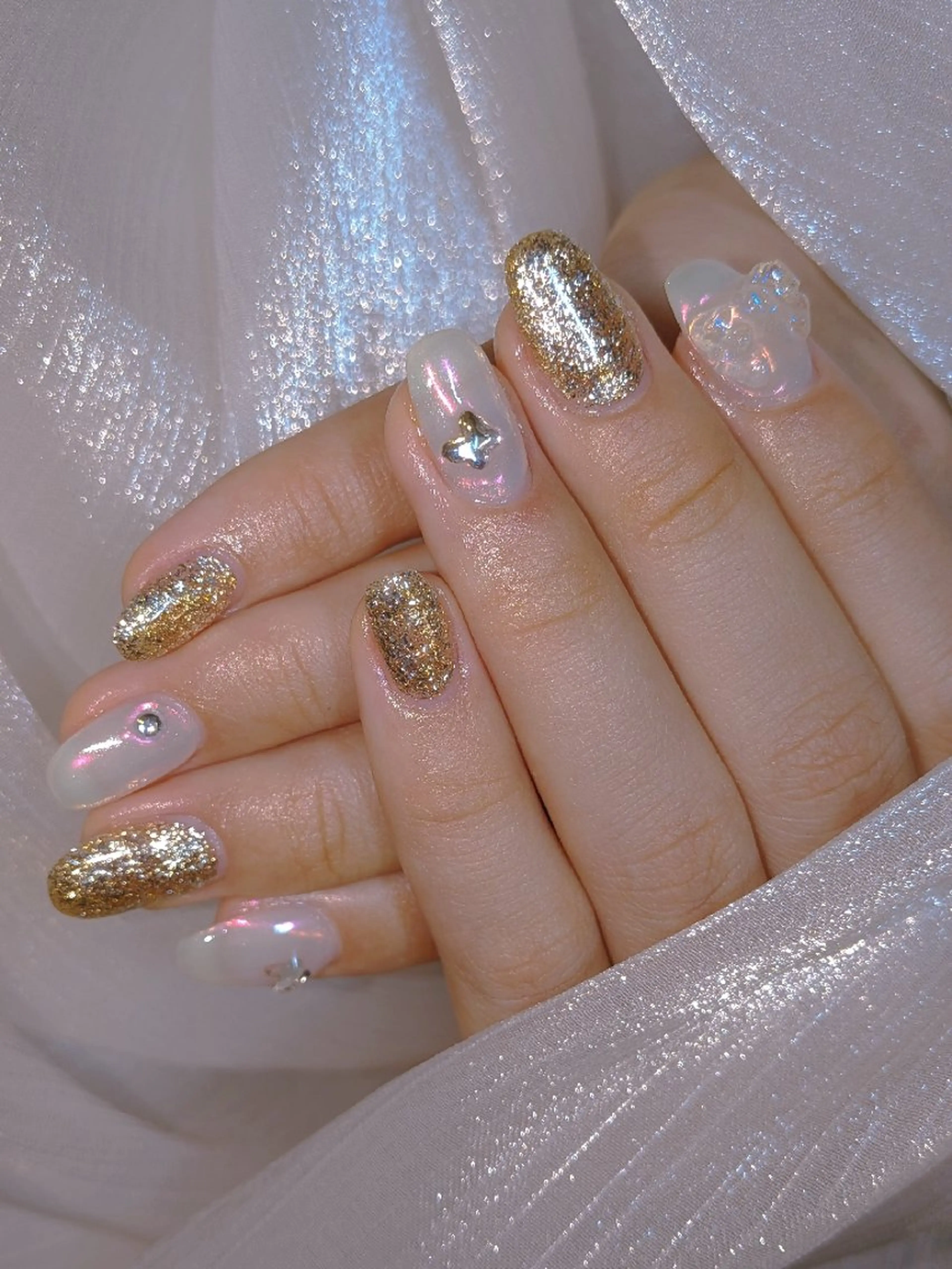 ネイル ネイリストゆか💅 長さだし、深爪矯正のネイルデザイン