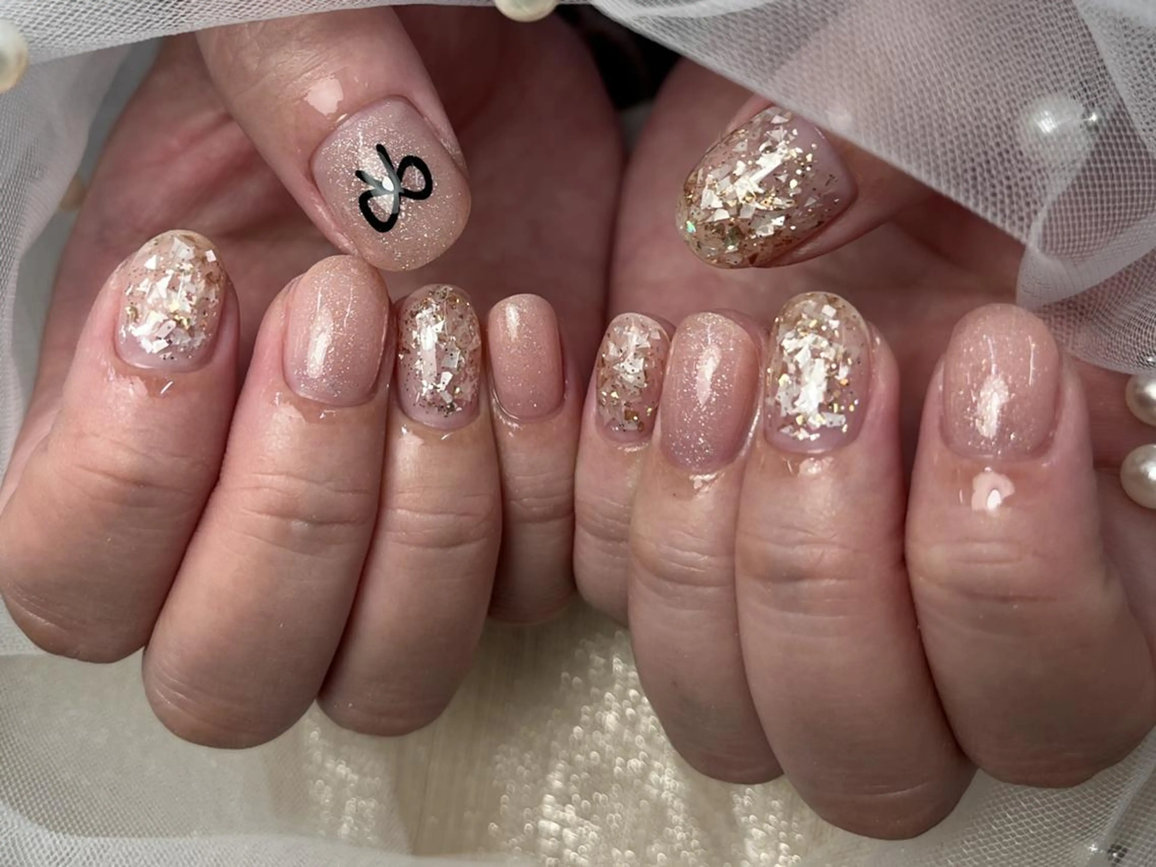 ネイル ゴールド ラメ(グリッター) シンプルネイル ハンドネイル ToliyDeliy Nail Salonのネイルデザイン