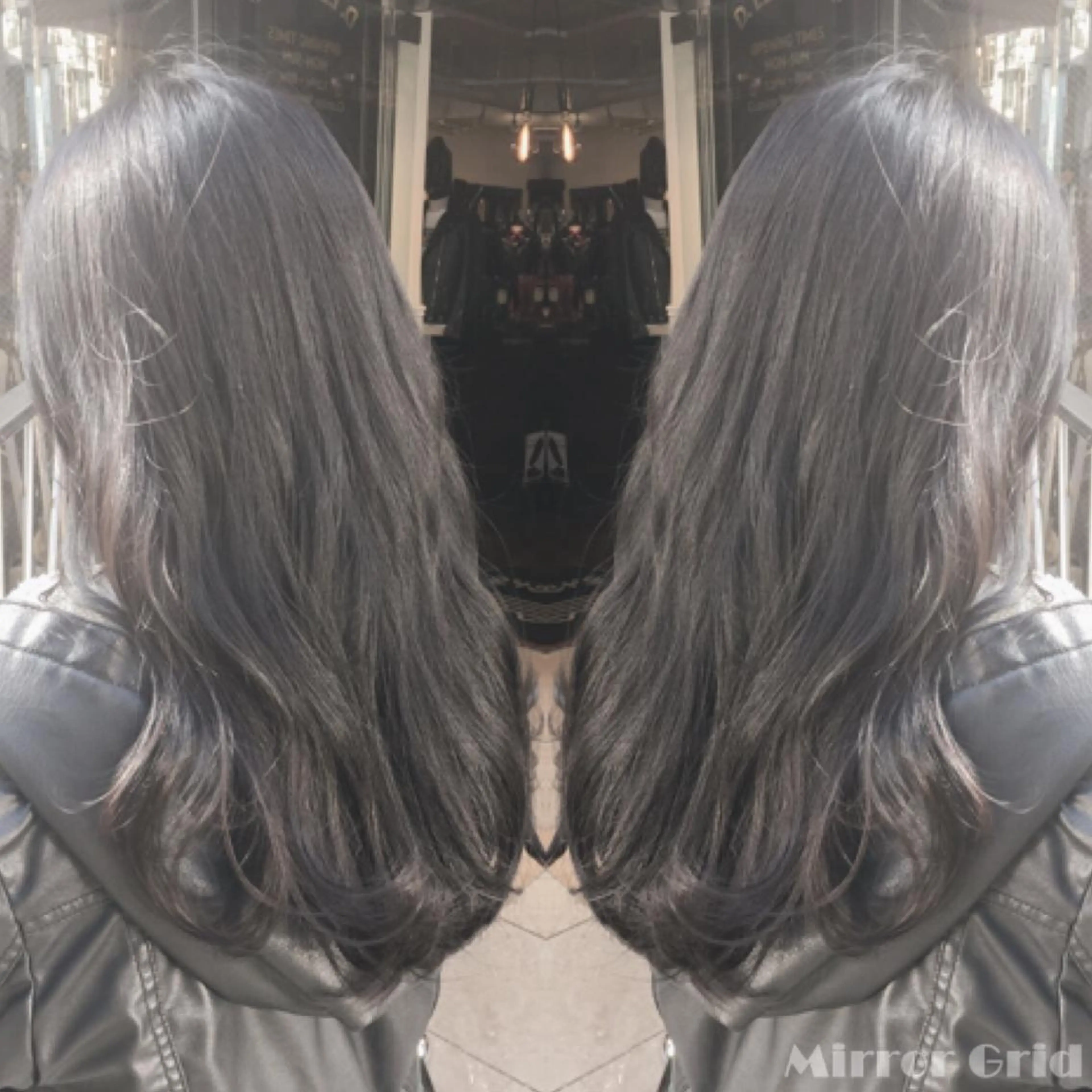 ロング カラー ダークグレー 北條 優輝のヘアスタイル