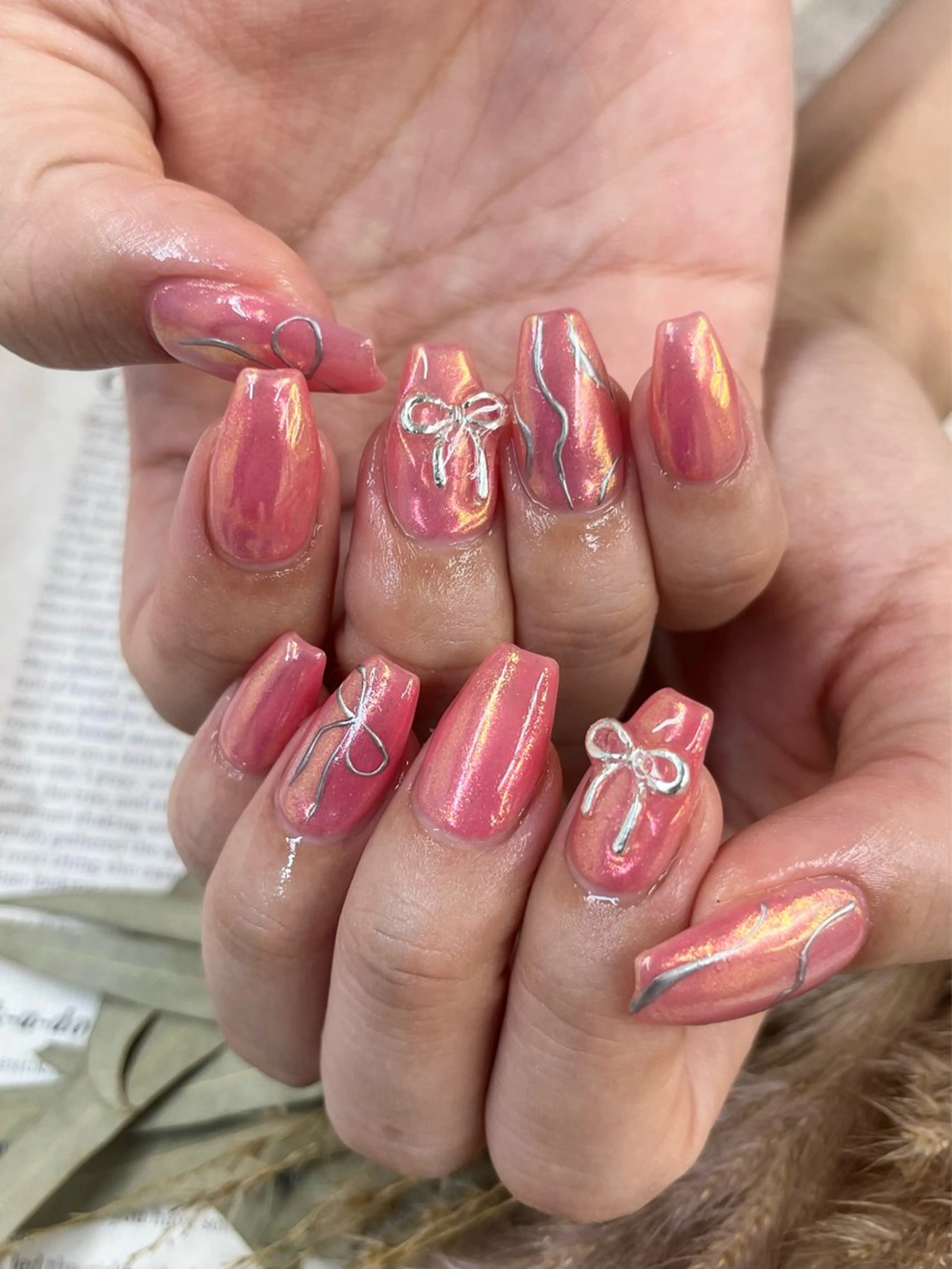 ネイル リボン ハンドネイル Basic町田本店 Suzunaのネイルデザイン