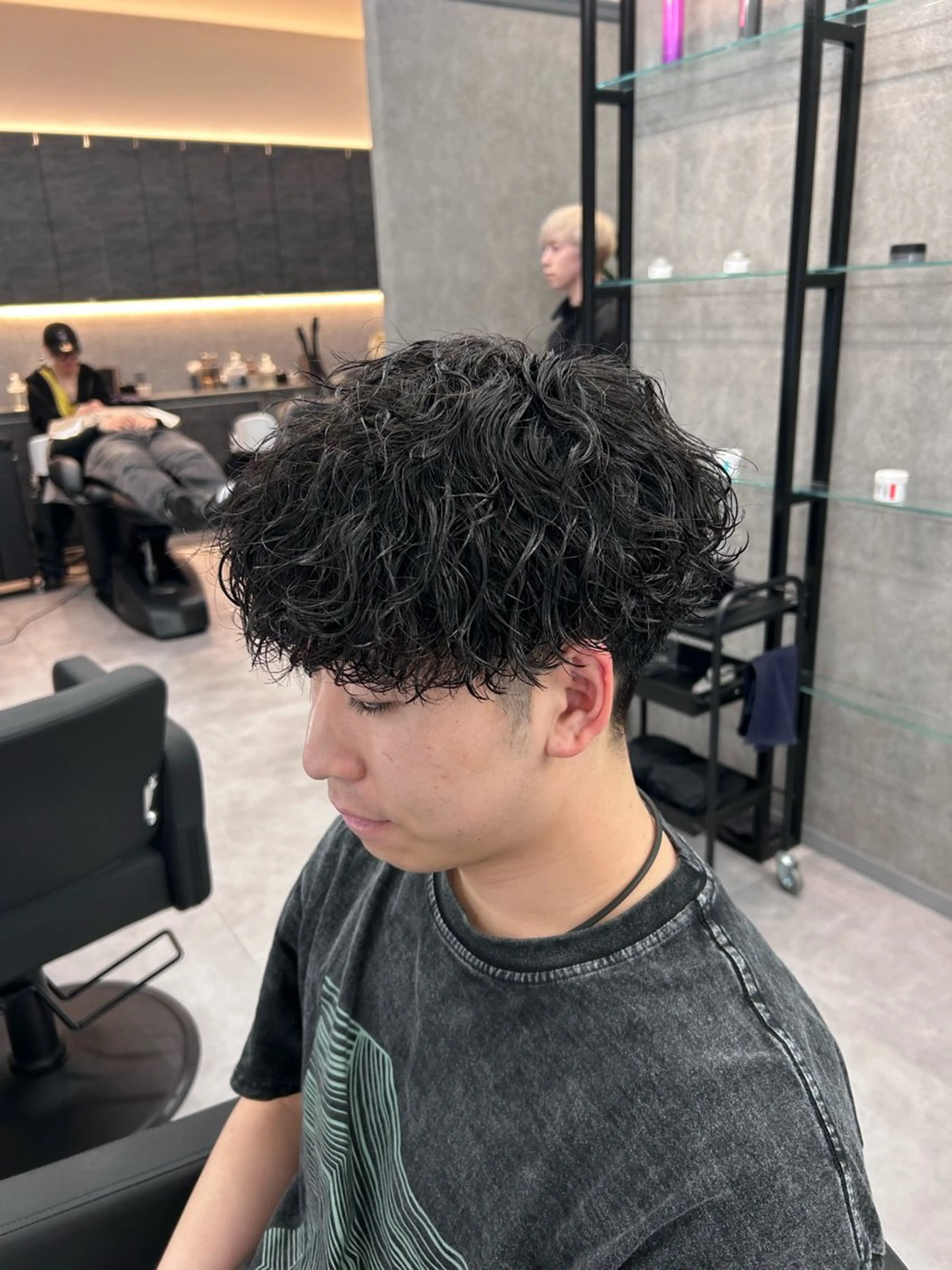 ショート カラー パーマ メンズ メンズパーマ 波巻きパーマ カット ヘアカラー メンズスペシャリスト 👑/YUTAのヘアスタイル