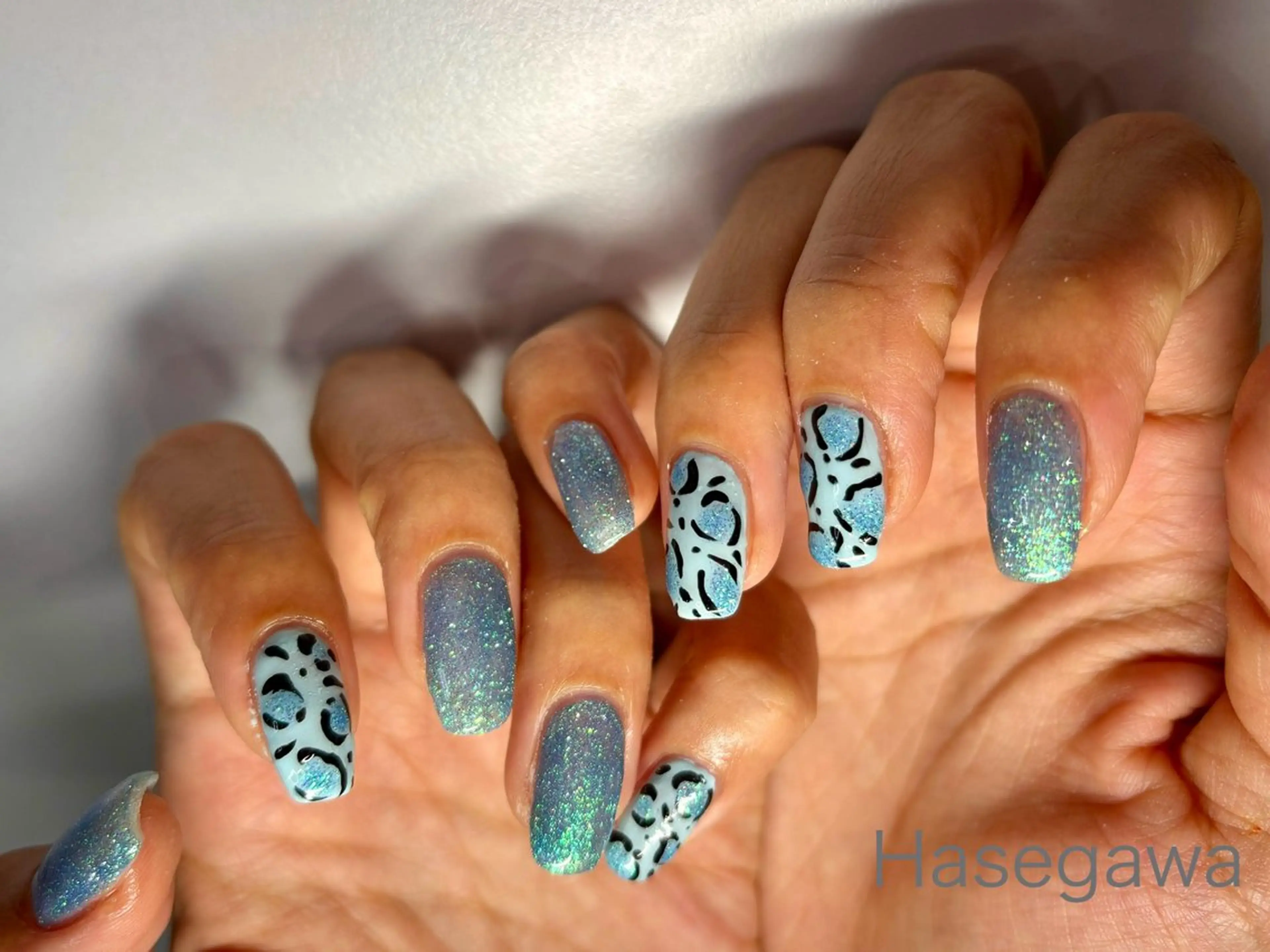 ネイル アニマル柄 フラッシュネイル ハンドネイル DROP所属・DROP 長谷川のネイルデザイン