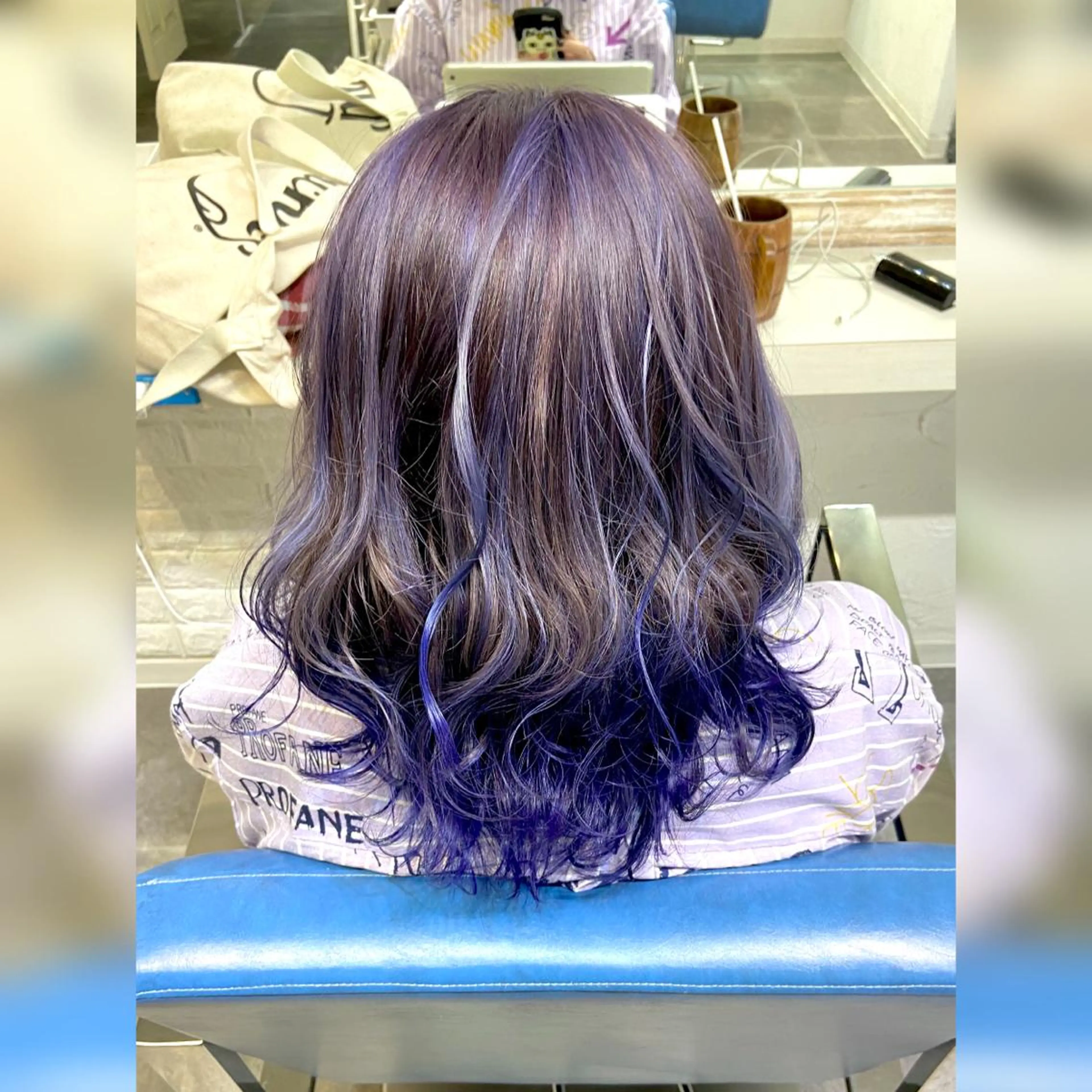 ミディアム カラー デザインカラー ハイライトカラー インナーカラー ハイライト ヘアカラー ♥️ルフ🐒 ミレイ♥️のヘアスタイル