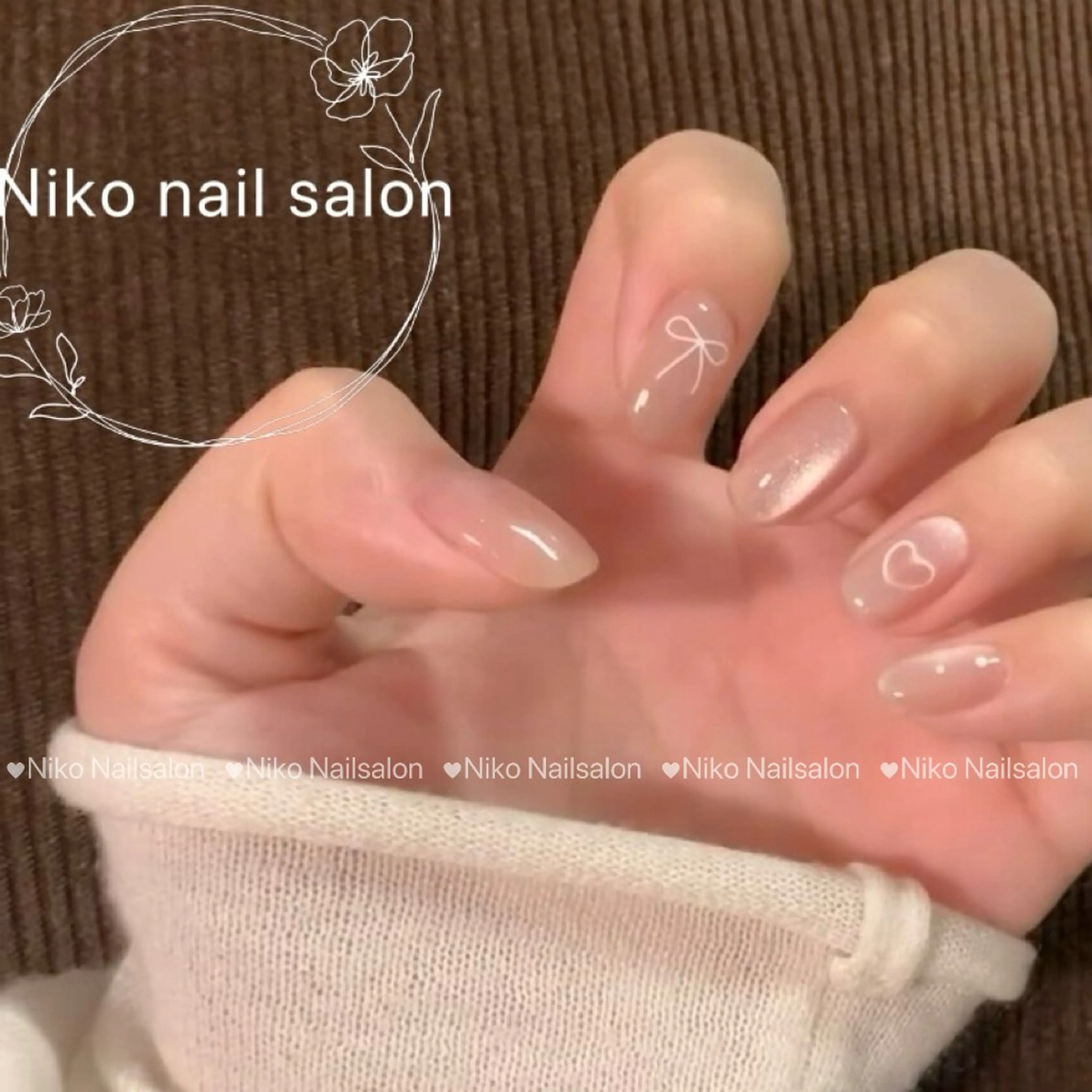 ネイル チークネイル 長さ出し フットネイル フレンチネイル ジェルネイル Niko Nail salon 銀座本店のネイルデザイン