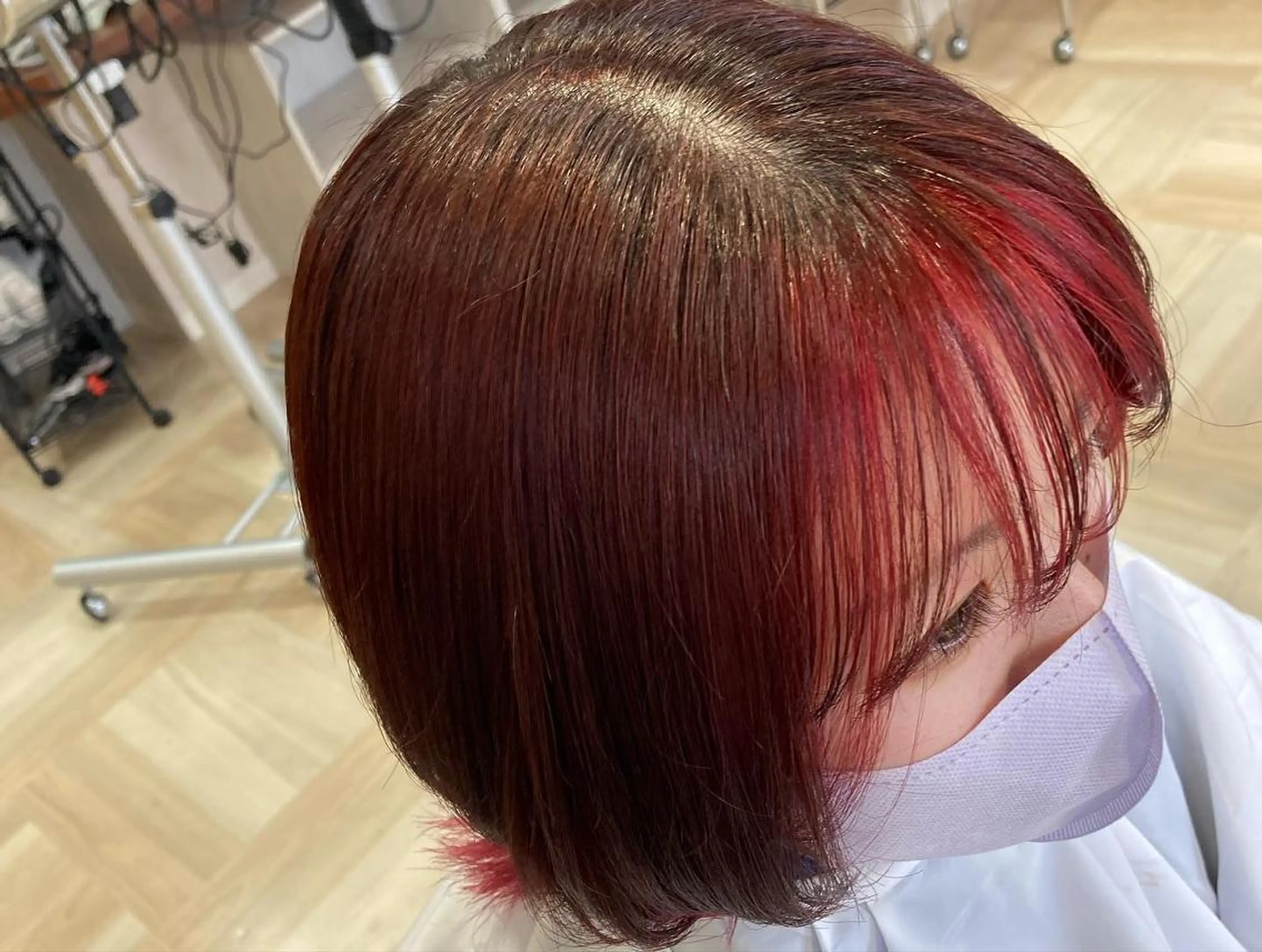 カラー デザインカラー インナーカラー レッドカラー 髪質改善/透明感 カラー/内藤有須加のヘアスタイル