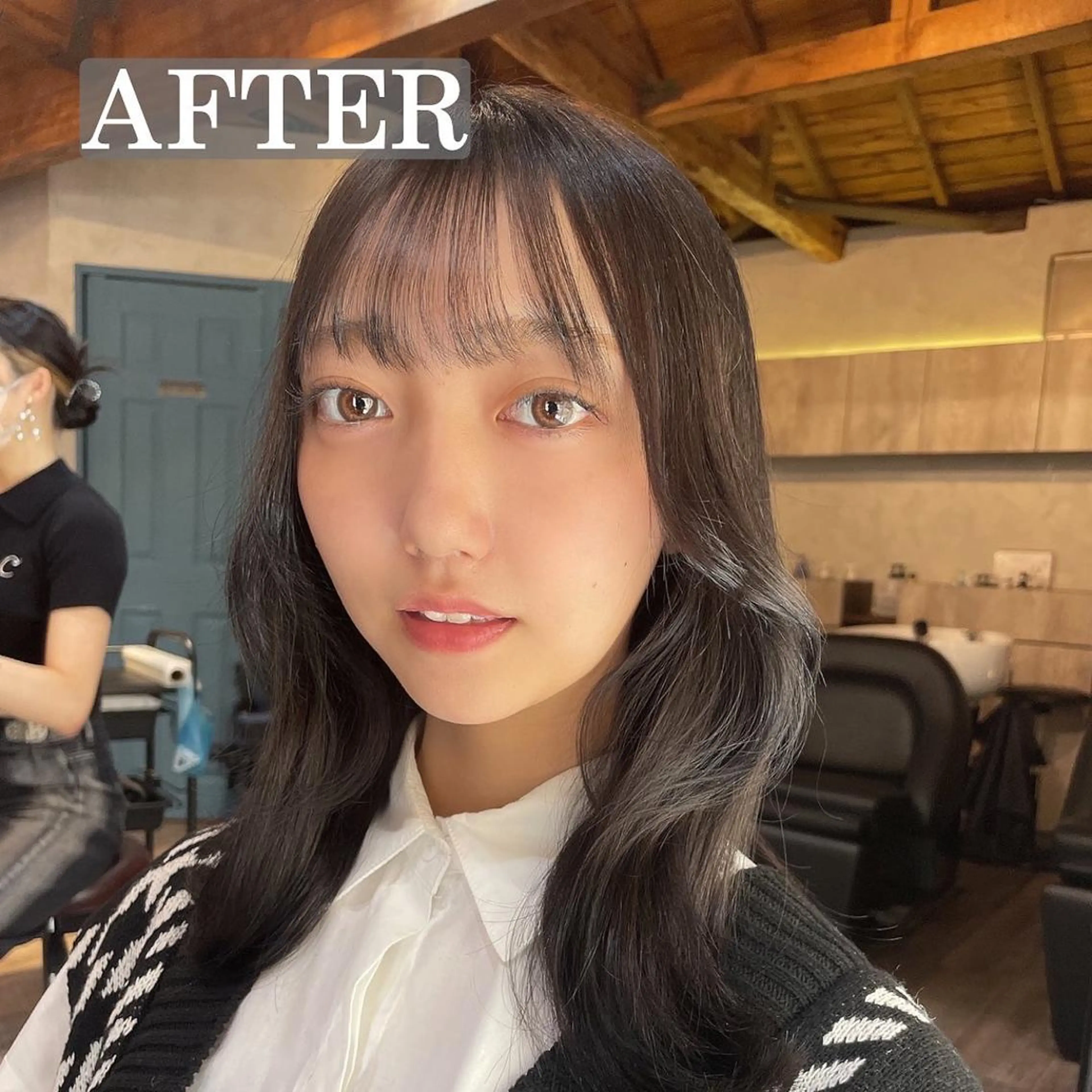 ミディアム カラー 顔周りカット× 髪質改善【リョウ】のヘアスタイル