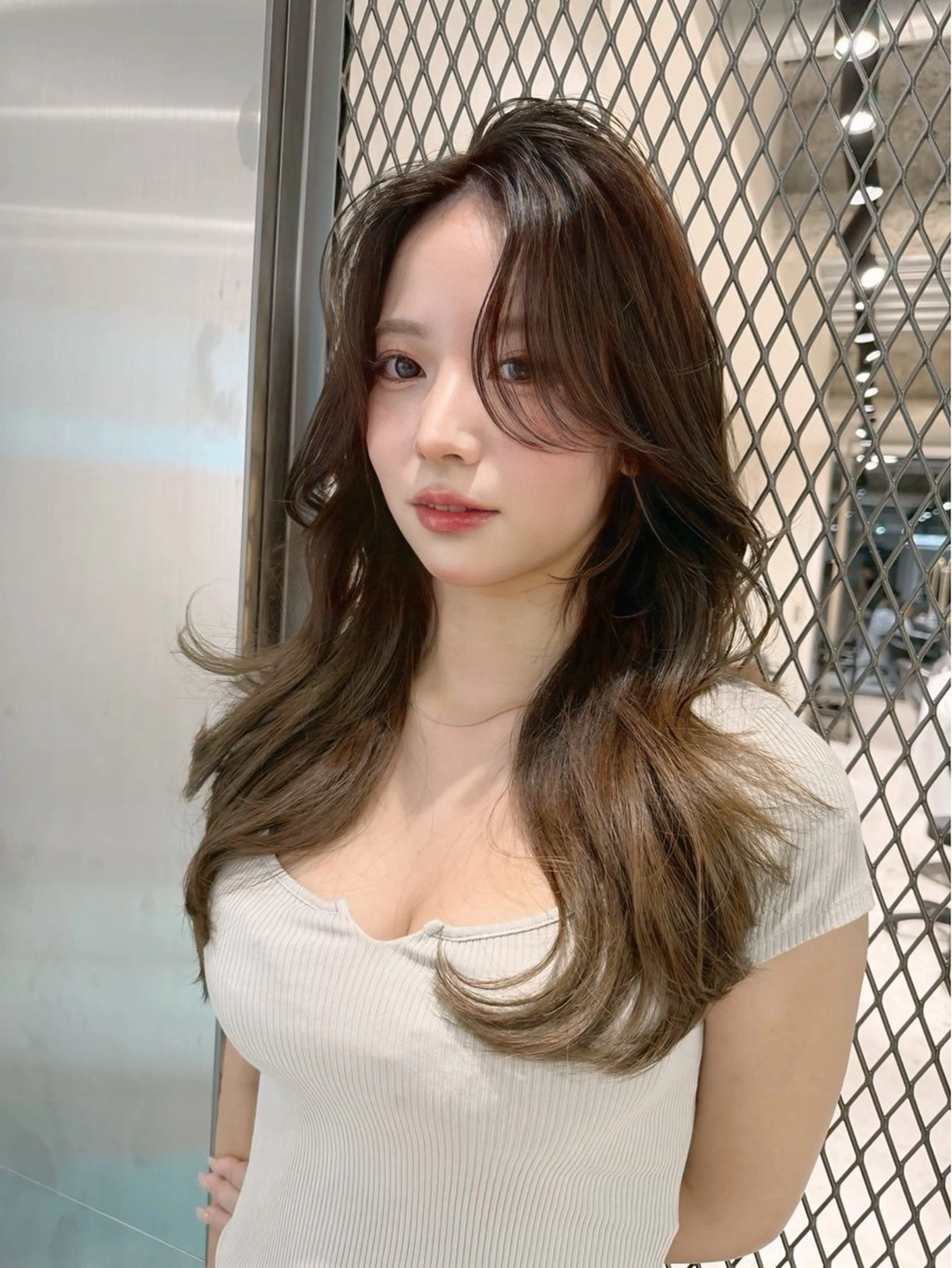 ロング カラー カット ヘアカラー トリートメント Lond mare レイヤーカット/韓国のヘアスタイル