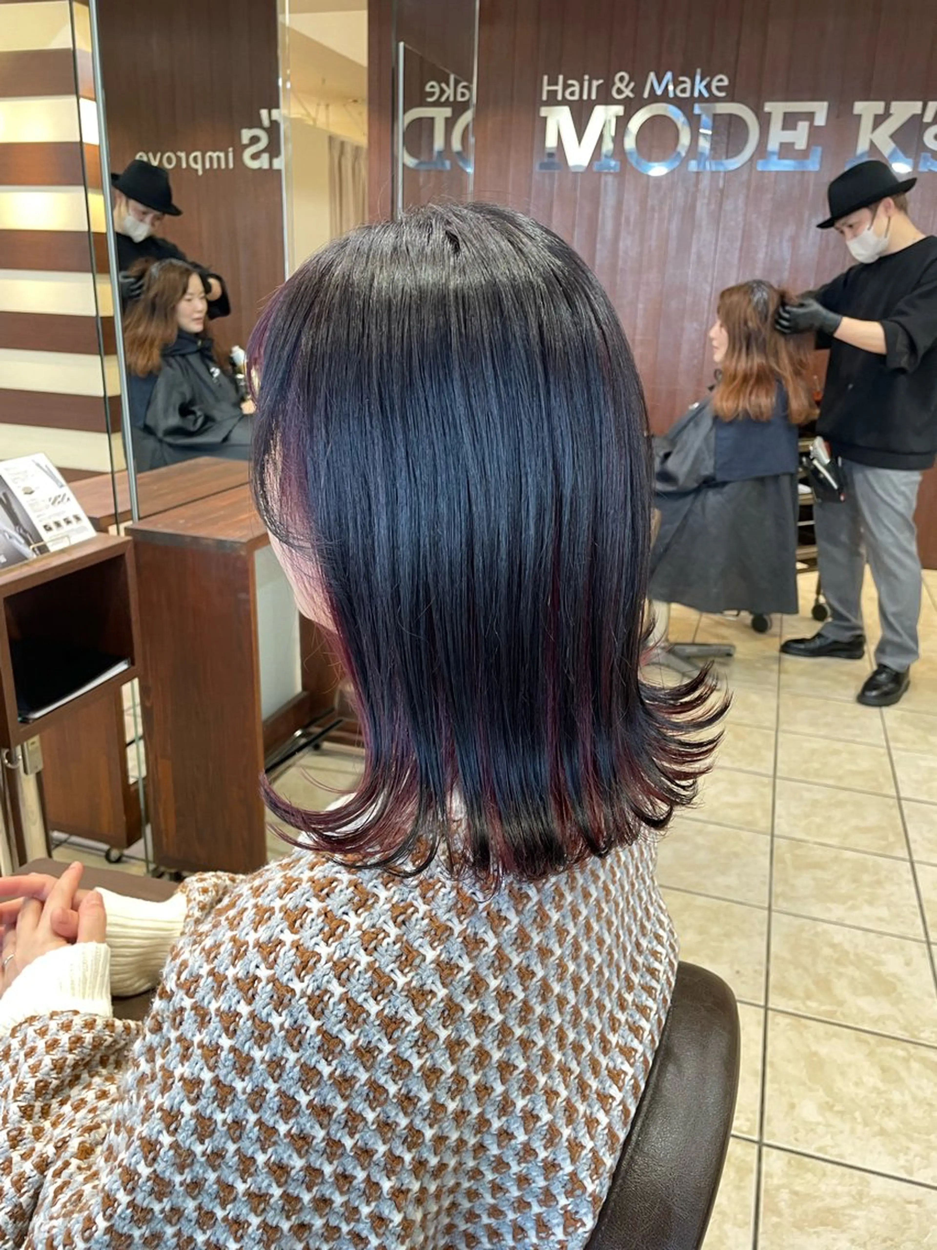 セミロング カラー カット ヘアカラー トリートメント 桑田 新菜のヘアスタイル