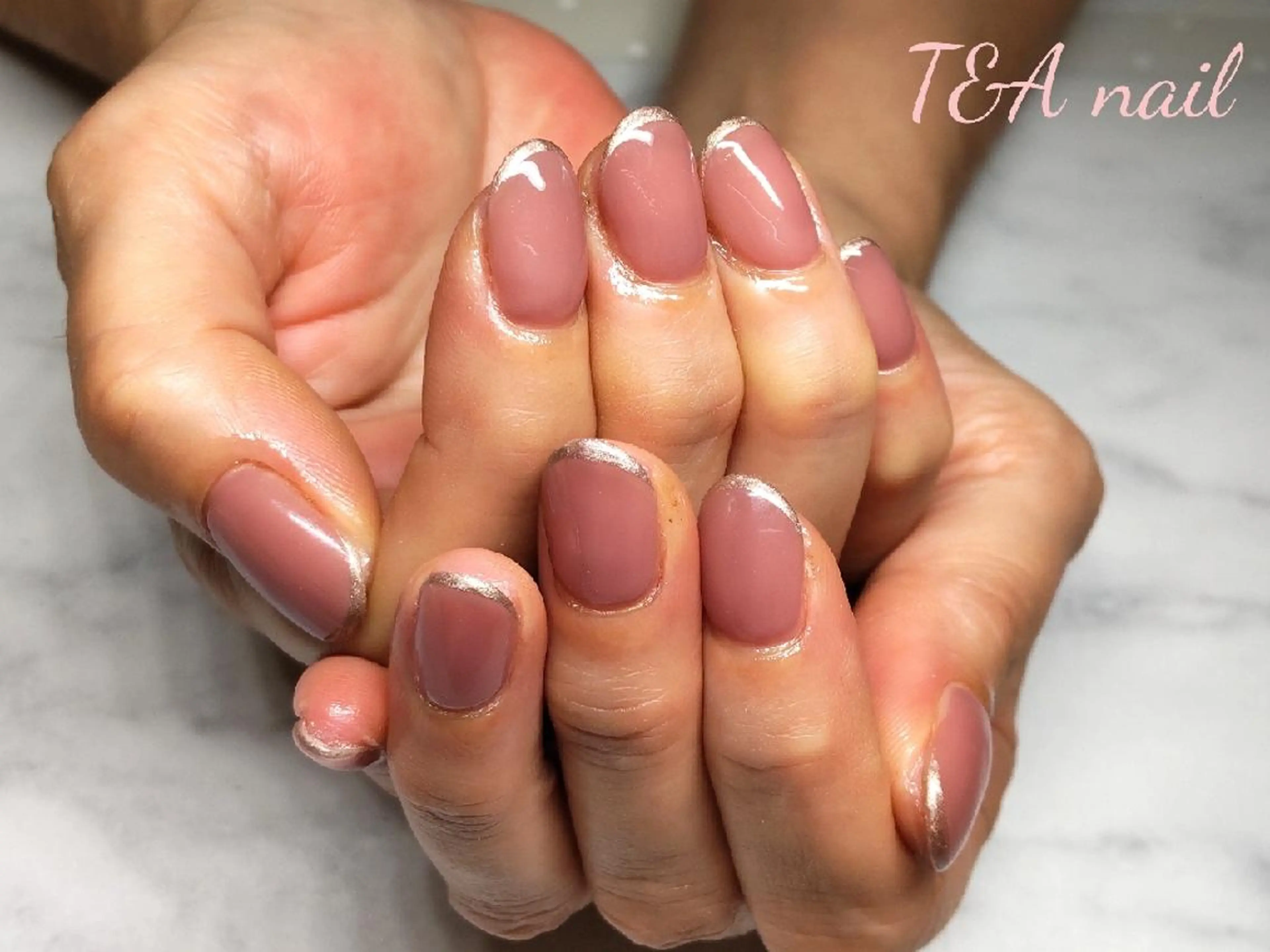 ミディアム ネイル フレンチネイル ジェルネイル ニュアンスネイル ピンク スカルプネイル ハンドネイル T&A nailのネイルデザイン