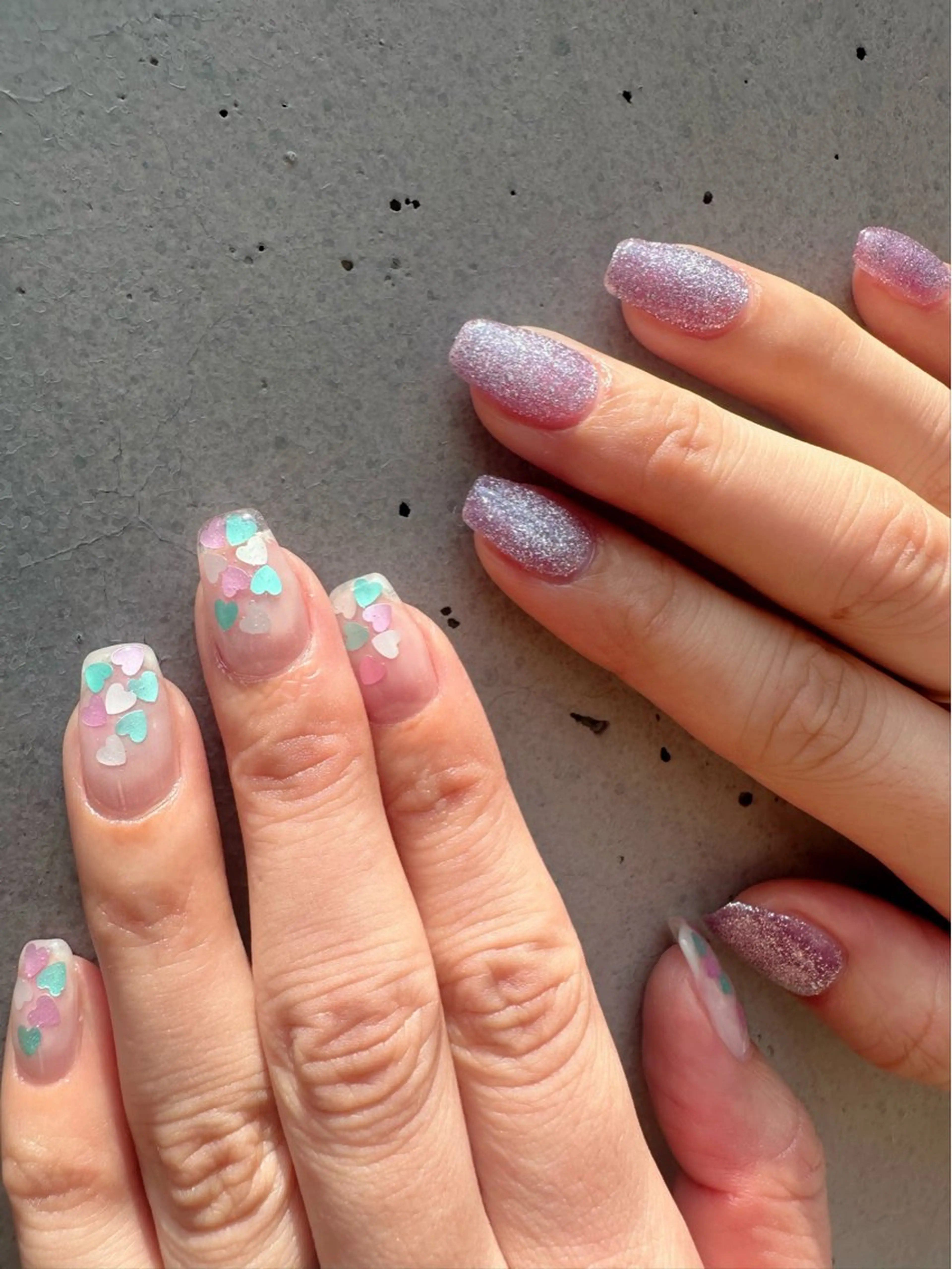 ネイル クリアネイル ハート 氷ネイル・うるうるネイル 韓国ネイル マグネットネイル 🪞KAPE NAIL 🪞のネイルデザイン