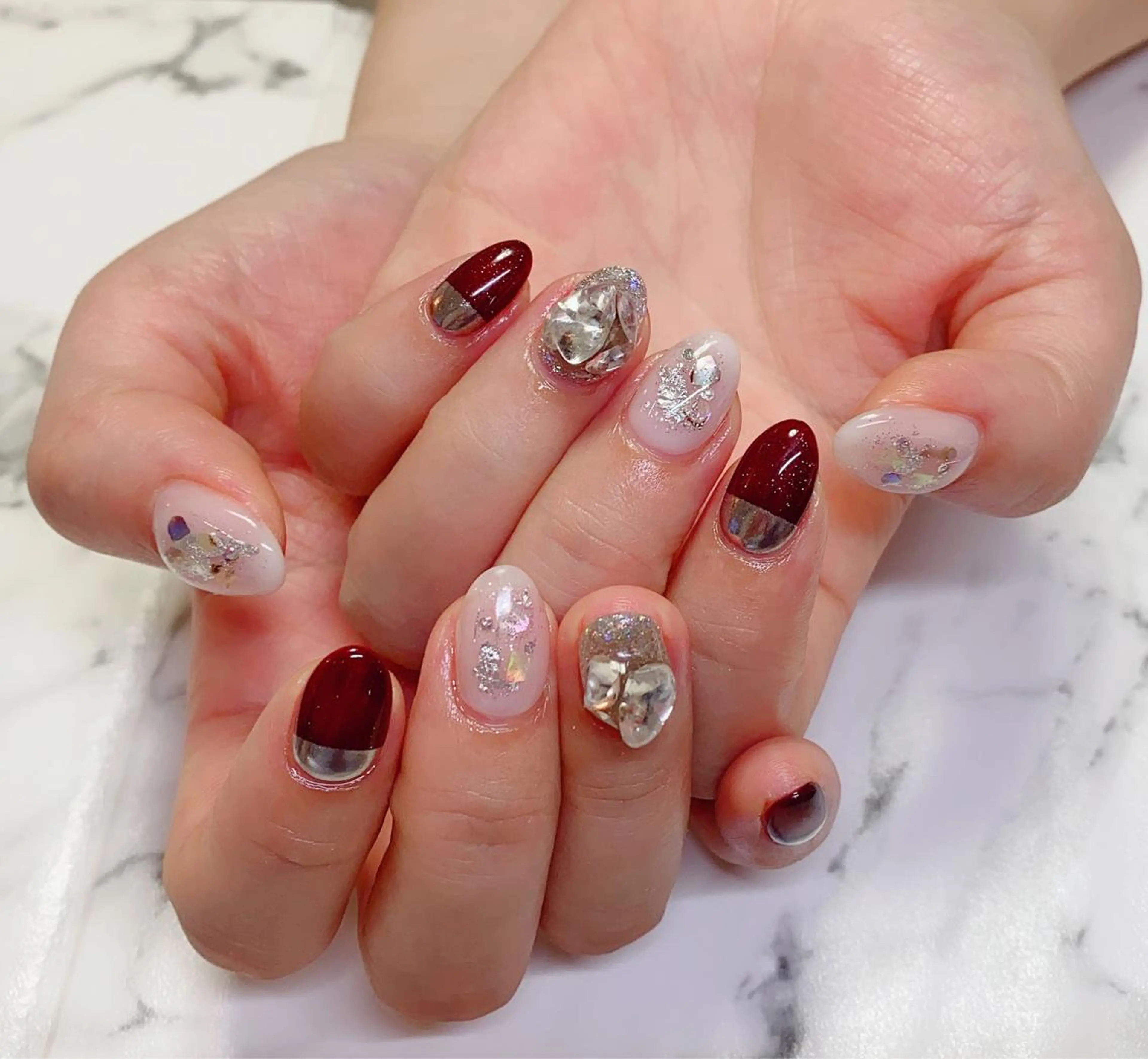 ロング カラー ネイル Q Free nailsのネイルデザイン