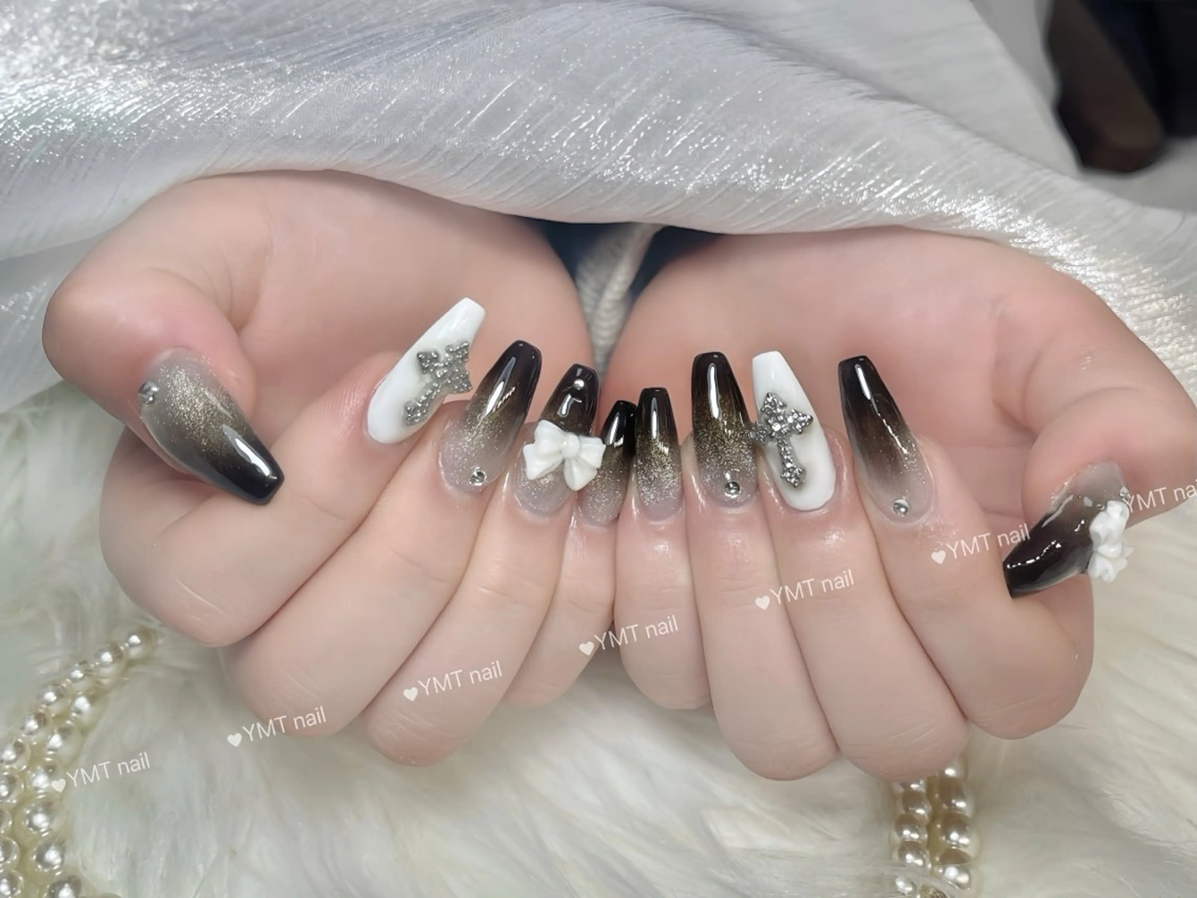 ネイル 長さ出し フットネイル ジェルネイル 韓国ネイル マグネットネイル ハンドネイル YMT． NailStudioのネイルデザイン