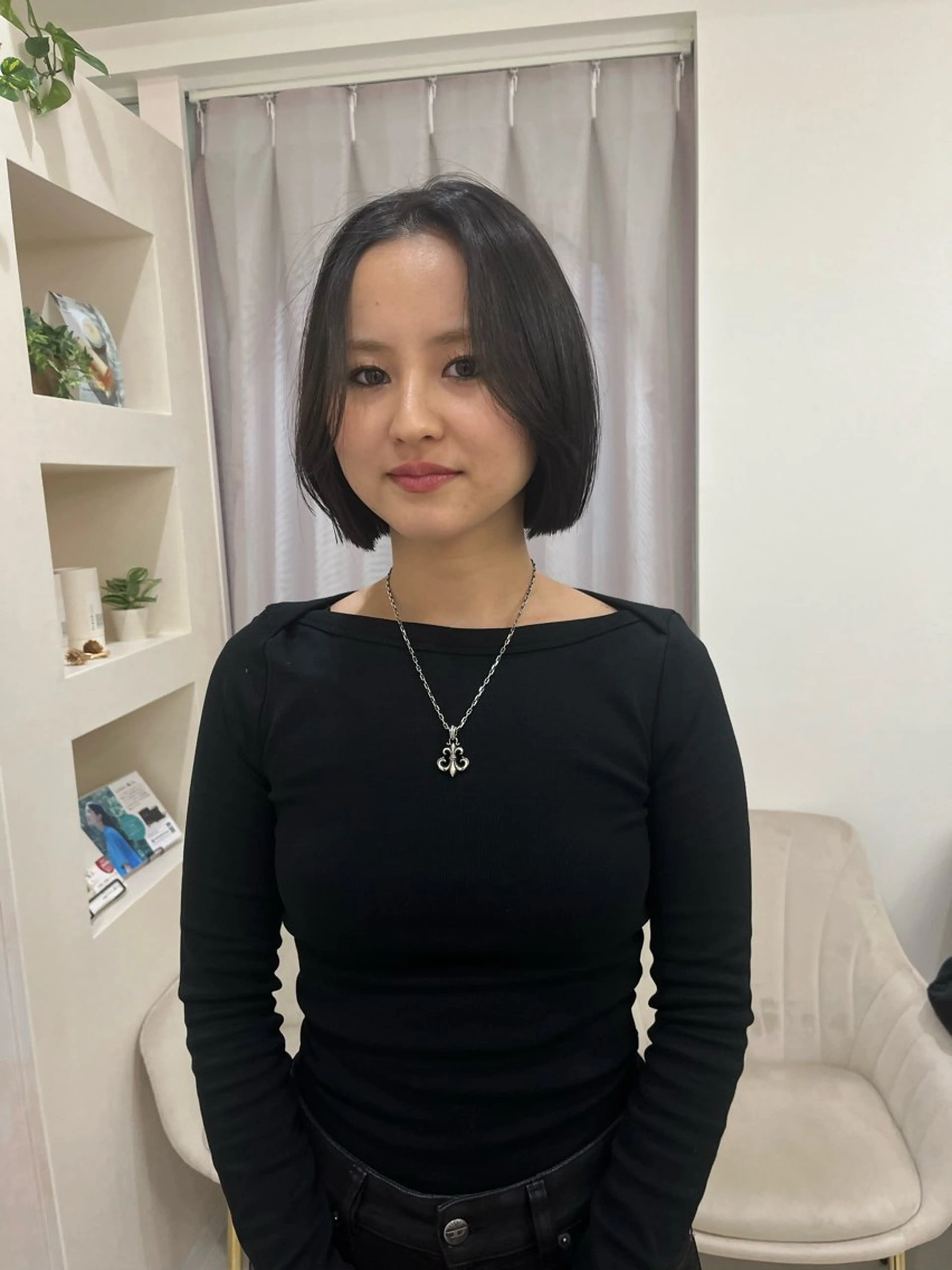 ミディアム カラー カット ヘアカラー トリートメント 松村 澪里のヘアスタイル