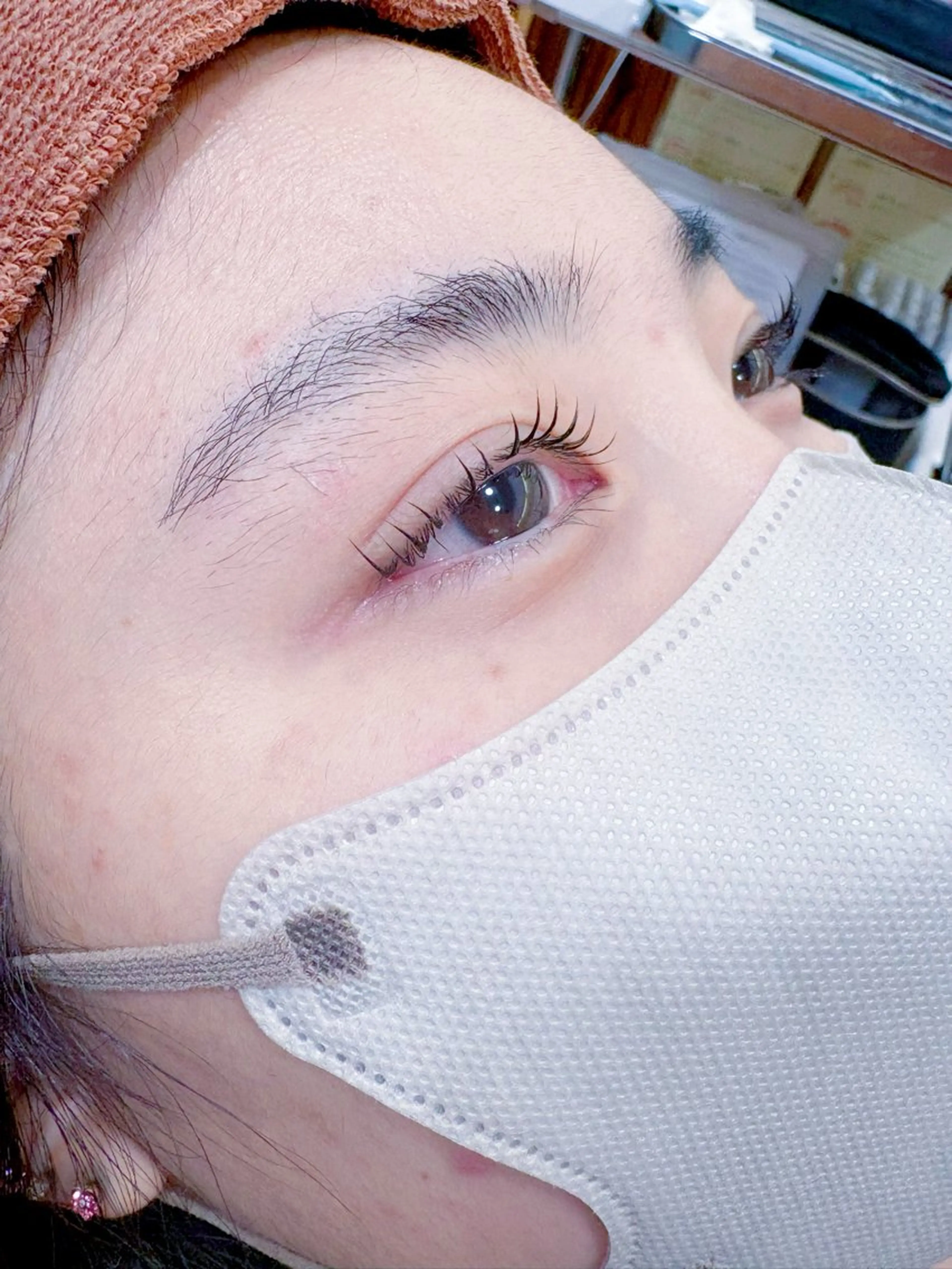 マツエク・マツパ ナチュラル パリジェンヌラッシュリフト 一重×まつ毛パーマ マツパ femm横川店 さきのマツエク・マツパデザイン