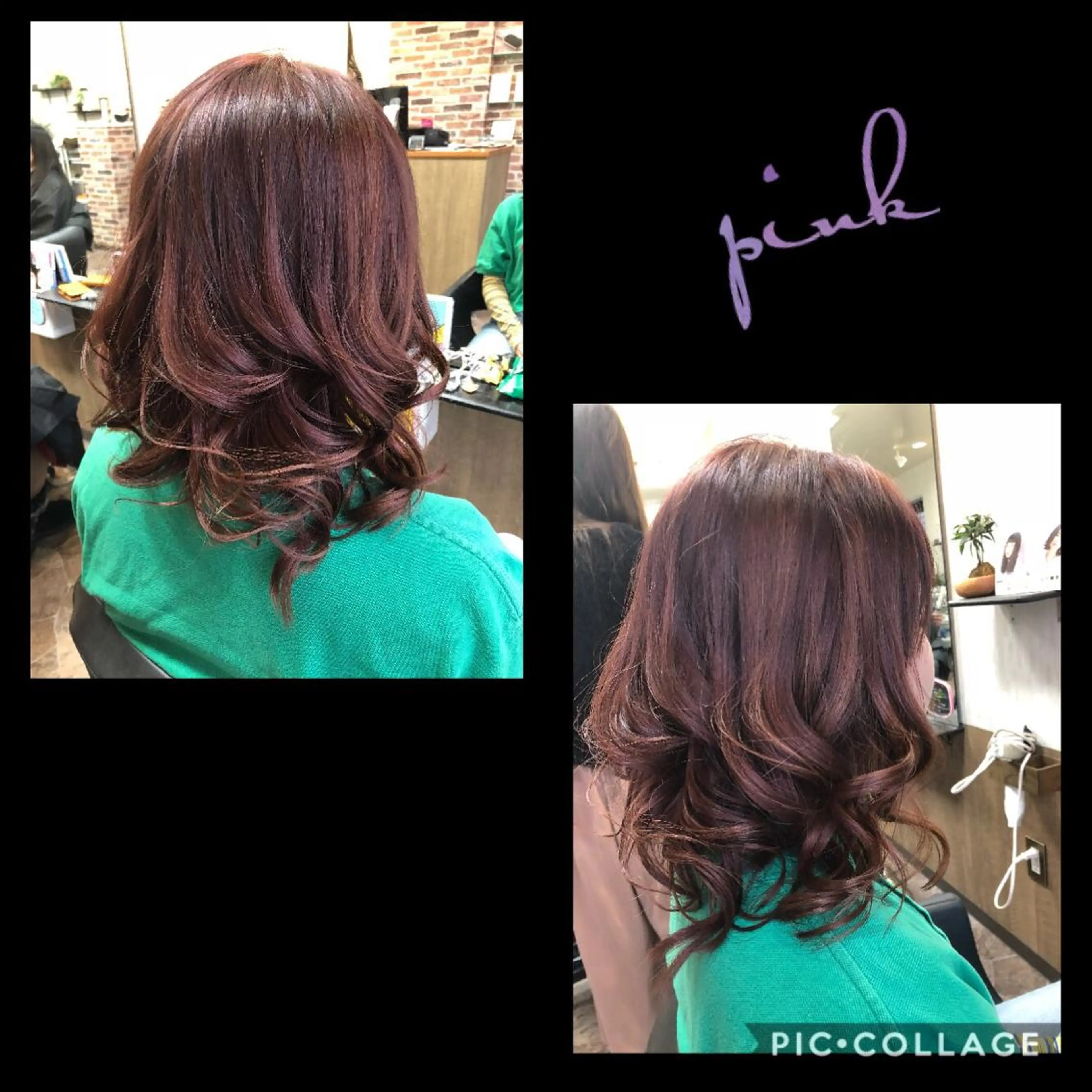 ミディアム カラー 黒髪 ピンクカラー ヘアカラー ヘアサロンオスカー 岸和田蛸地蔵店のヘアスタイル